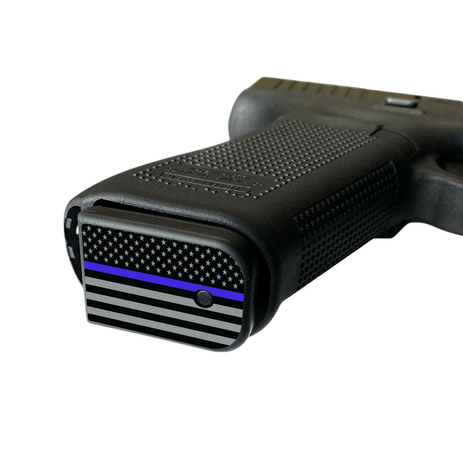 Pistol Mag Base Plates - Blue Line - WrapMyGun Gun Skins & AR-15 M4 Mag Skins