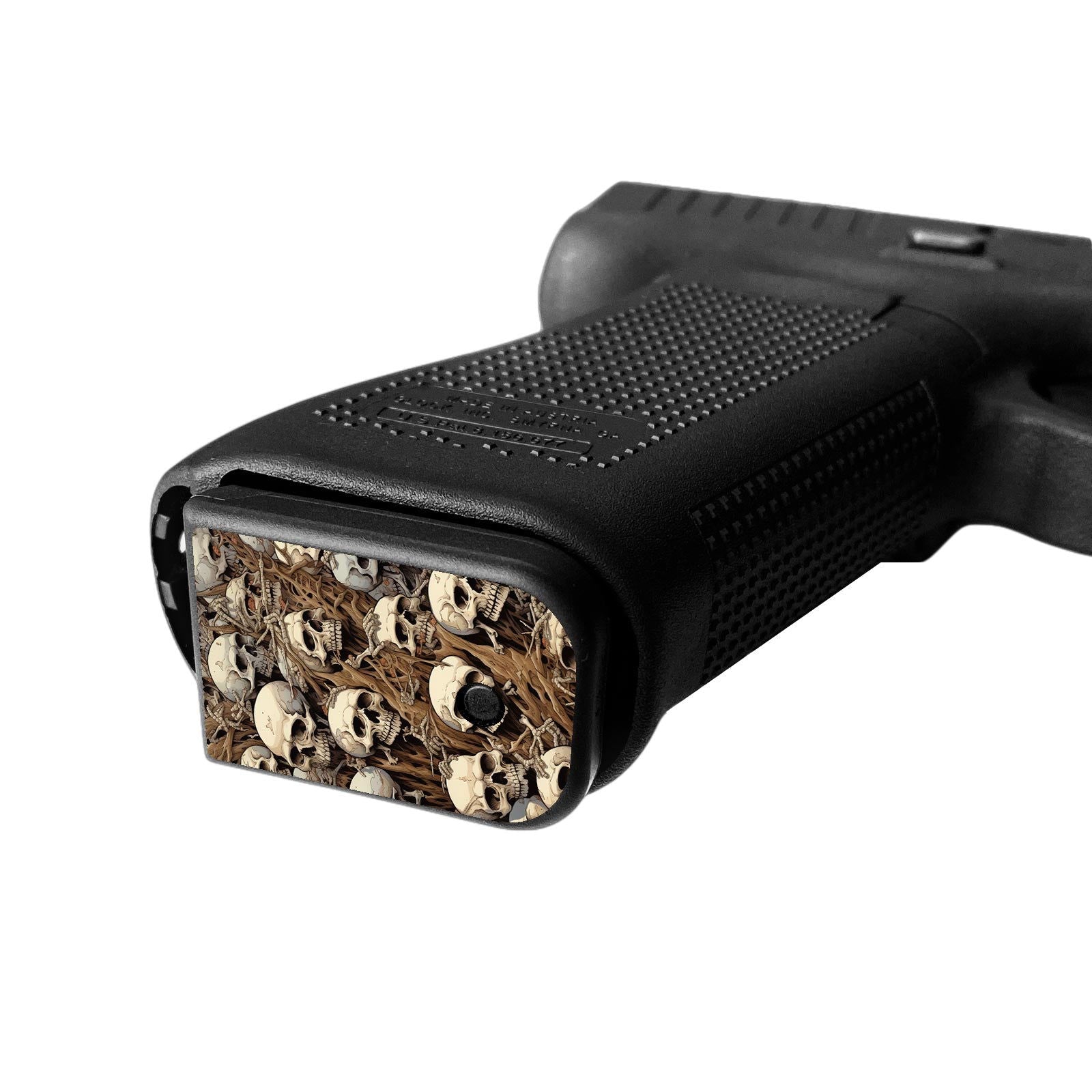 Pistol Mag Base Plates - Skull - WrapMyGun Gun Skins & AR-15 M4 Mag Skins