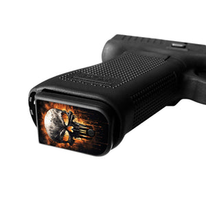 Pistol Mag Base Plates Vinyl Decals - Skull - WrapMyGun Gun Skins & AR-15 M4 Mag Skins