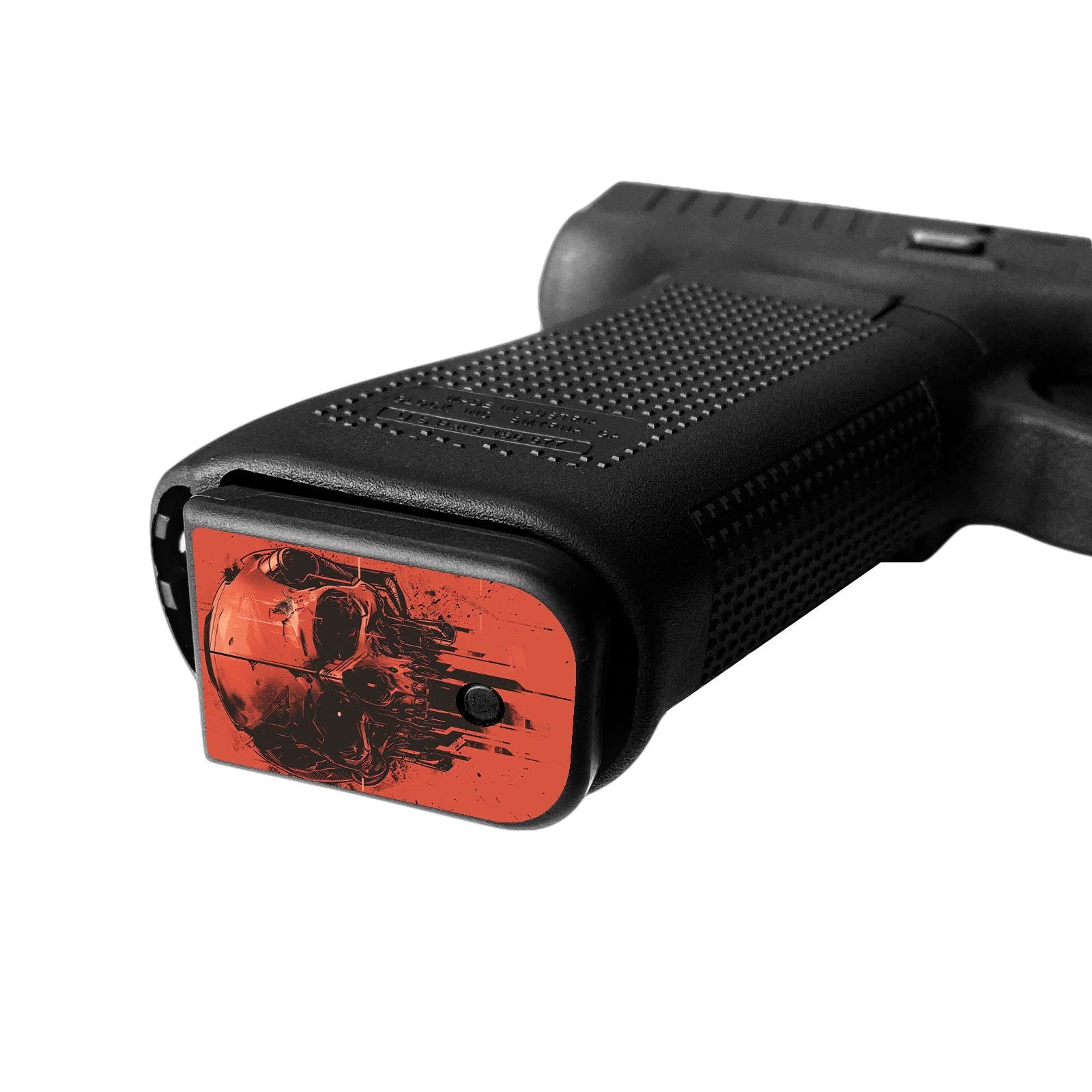 Pistol Mag Base Plates Vinyl Decals - Skull - WrapMyGun Gun Skins & AR-15 M4 Mag Skins