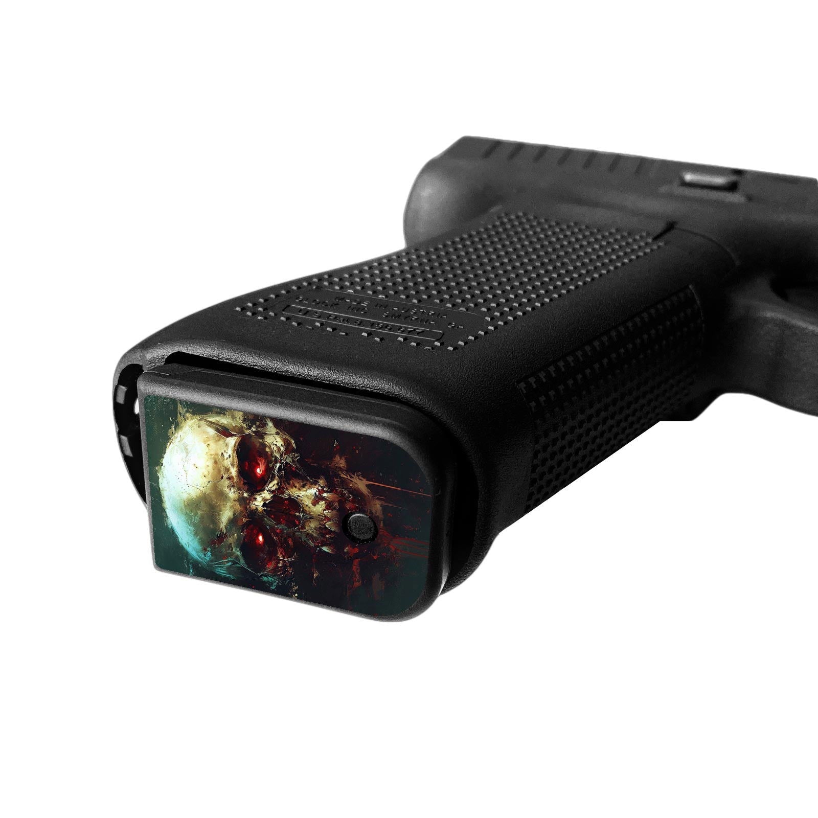 Pistol Mag Base Plates Vinyl Decals - Skull - WrapMyGun Gun Skins & AR-15 M4 Mag Skins