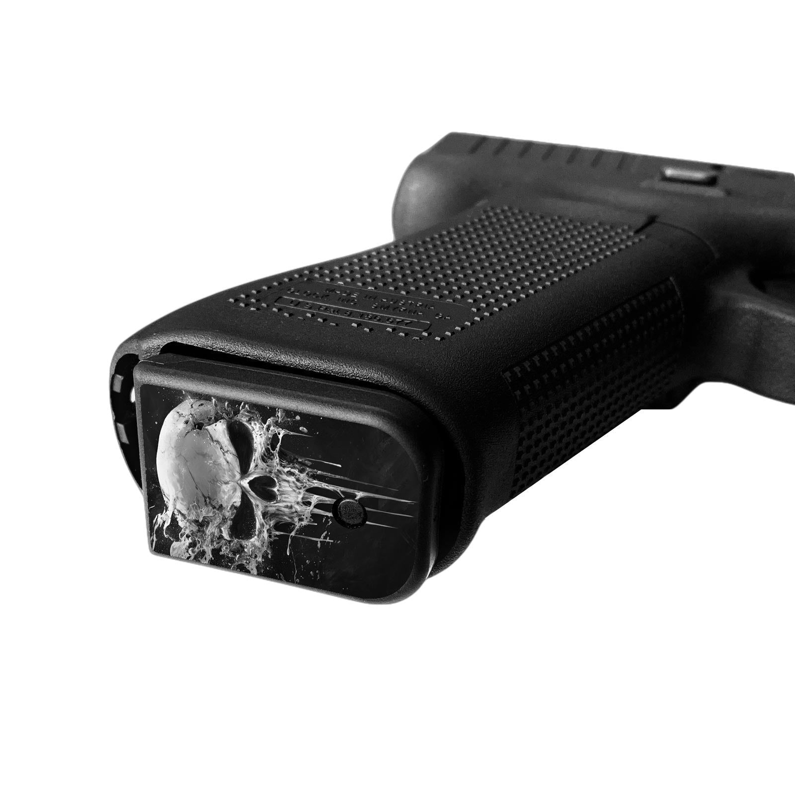 Pistol Mag Base Plates Vinyl Decals - Skull - WrapMyGun Gun Skins & AR-15 M4 Mag Skins