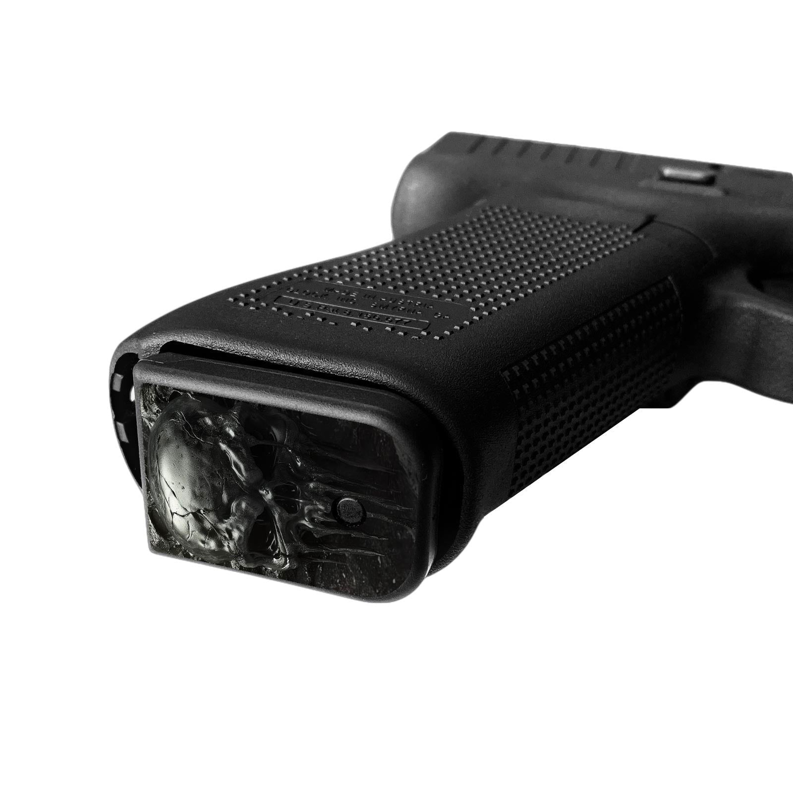 Pistol Mag Base Plates Vinyl Decals - Skull - WrapMyGun Gun Skins & AR-15 M4 Mag Skins