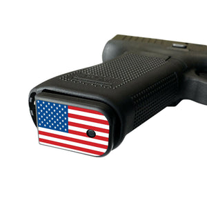 Vinyl Decals for Pistol Mag Base Plates - USA Flag - WrapMyGun Gun Skins & AR-15 M4 Mag Skins