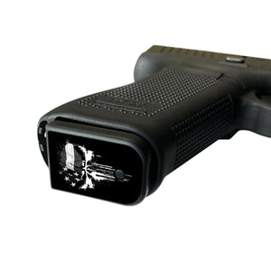 Vinyl Decals for Pistol Mag Base Plates Skull USA Black - WrapMyGun Gun Skins & AR-15 M4 Mag Skins