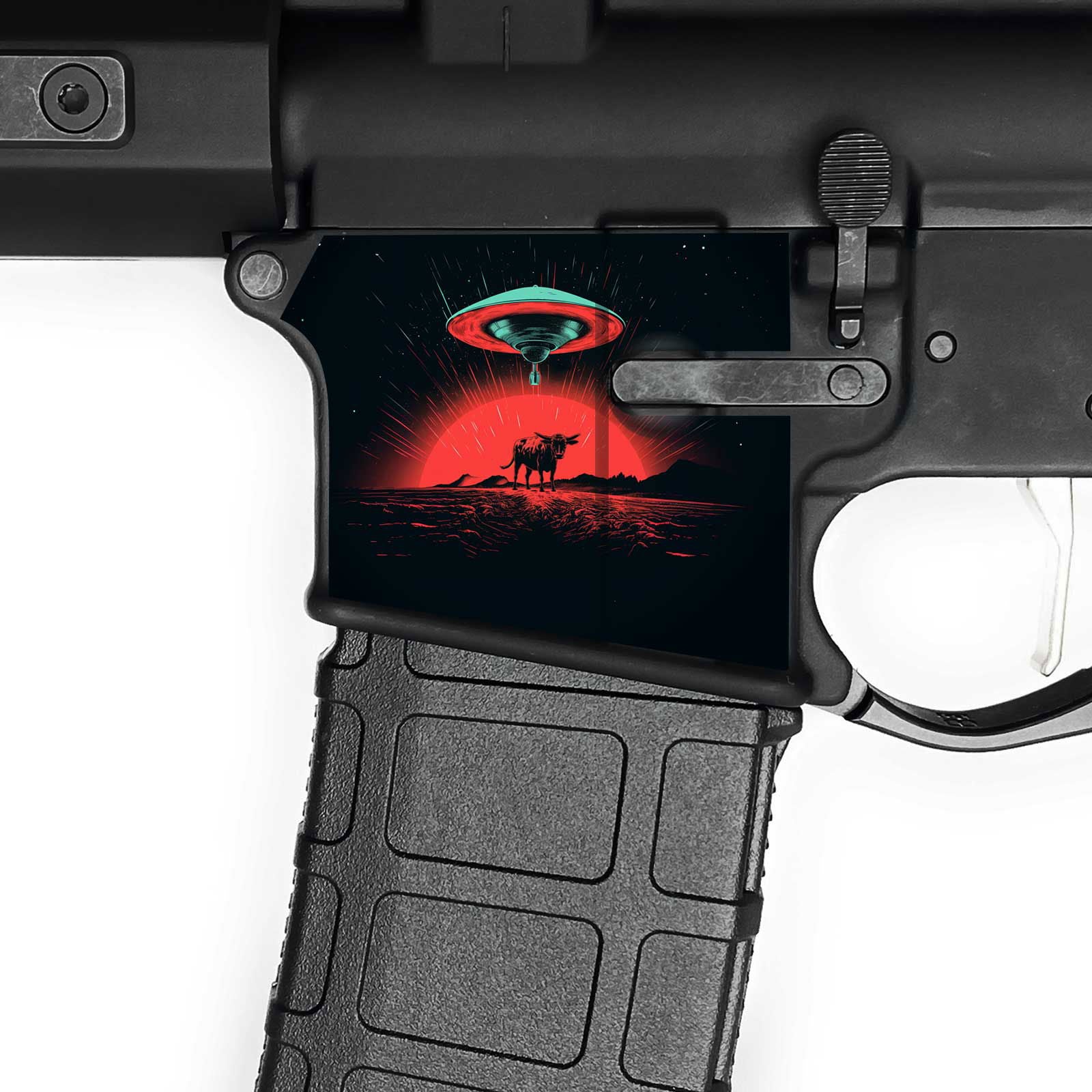 AR15 Magwell Skins - UFO - WrapMyGun Gun Skins & AR-15 M4 Mag Skins
