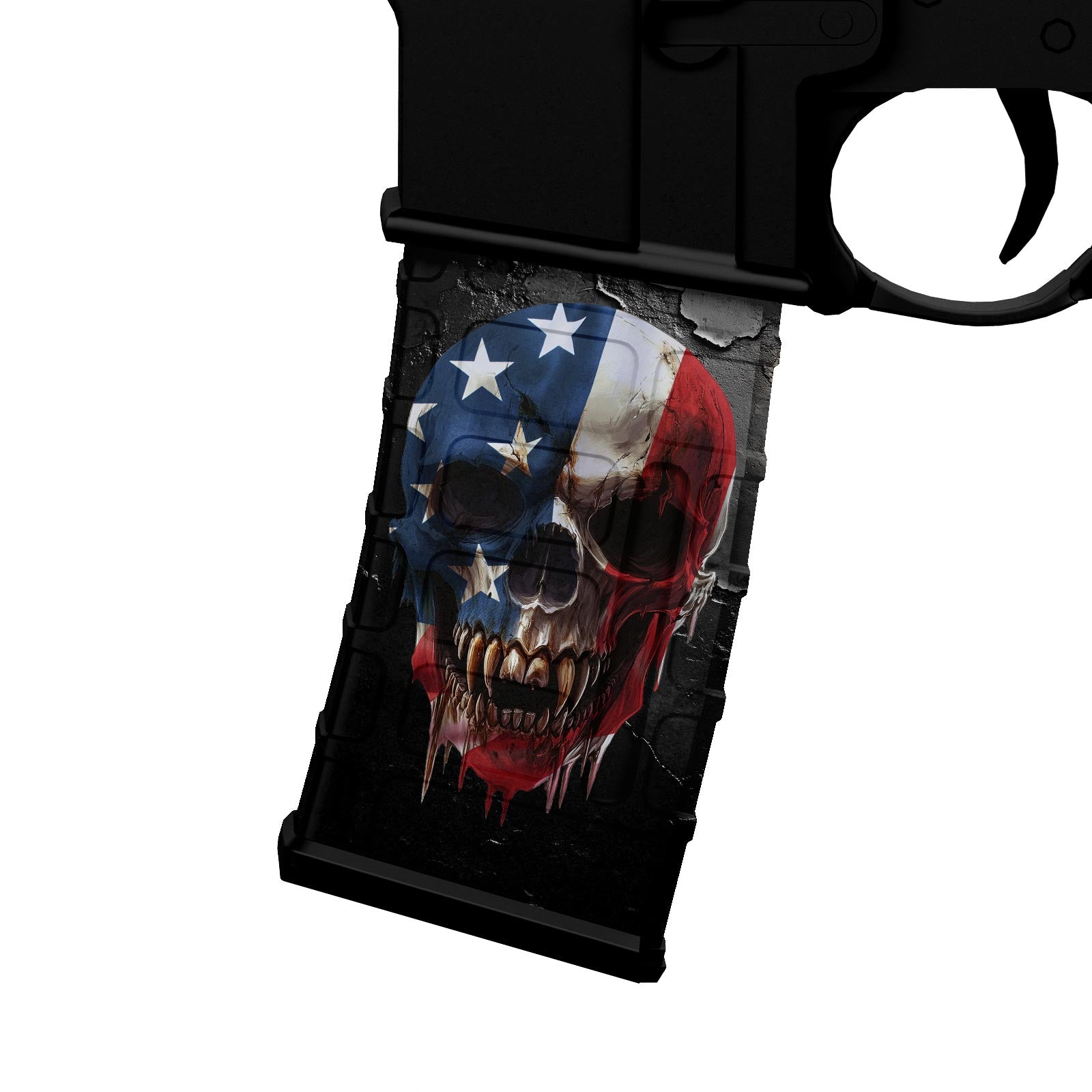 AR-15 M4 M16 Mag Skin - Skull USA Flag