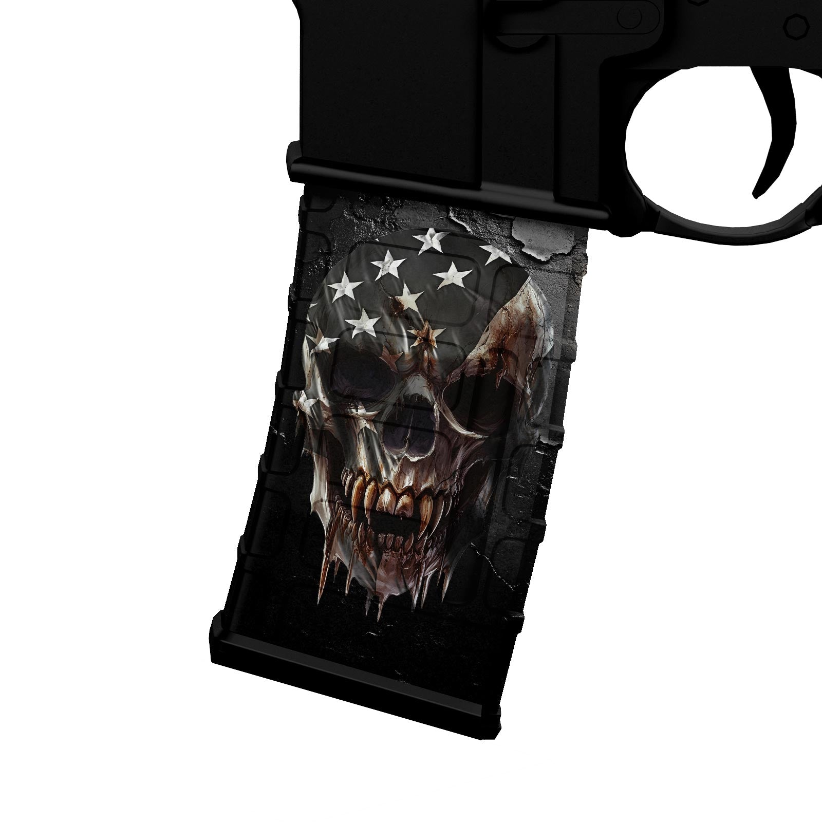 AR-15 M4 M16 Mag Skin - Skull USA Flag