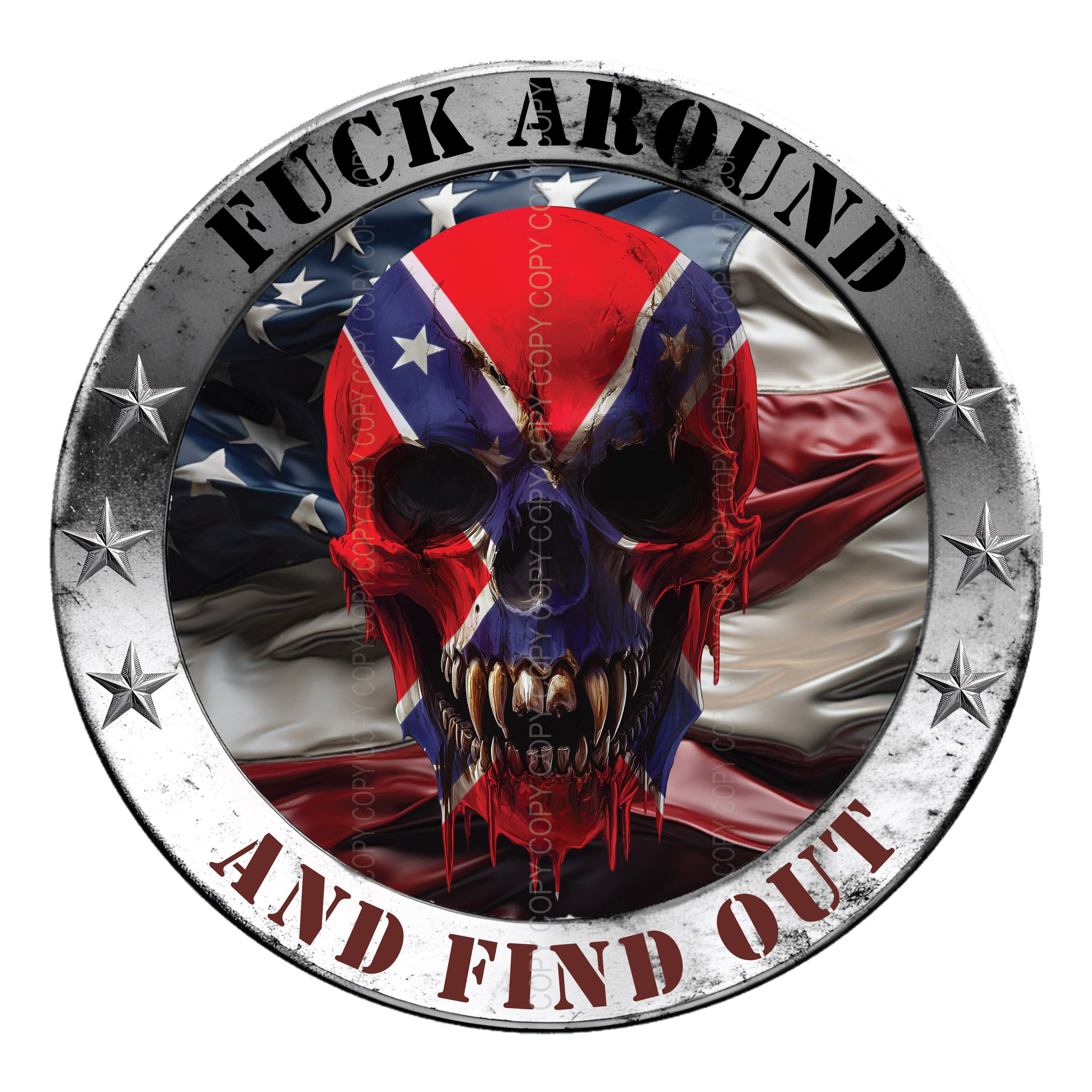 FAFO Skull Stickers - Fuck Around and Find Out Decals / Confederate Flag