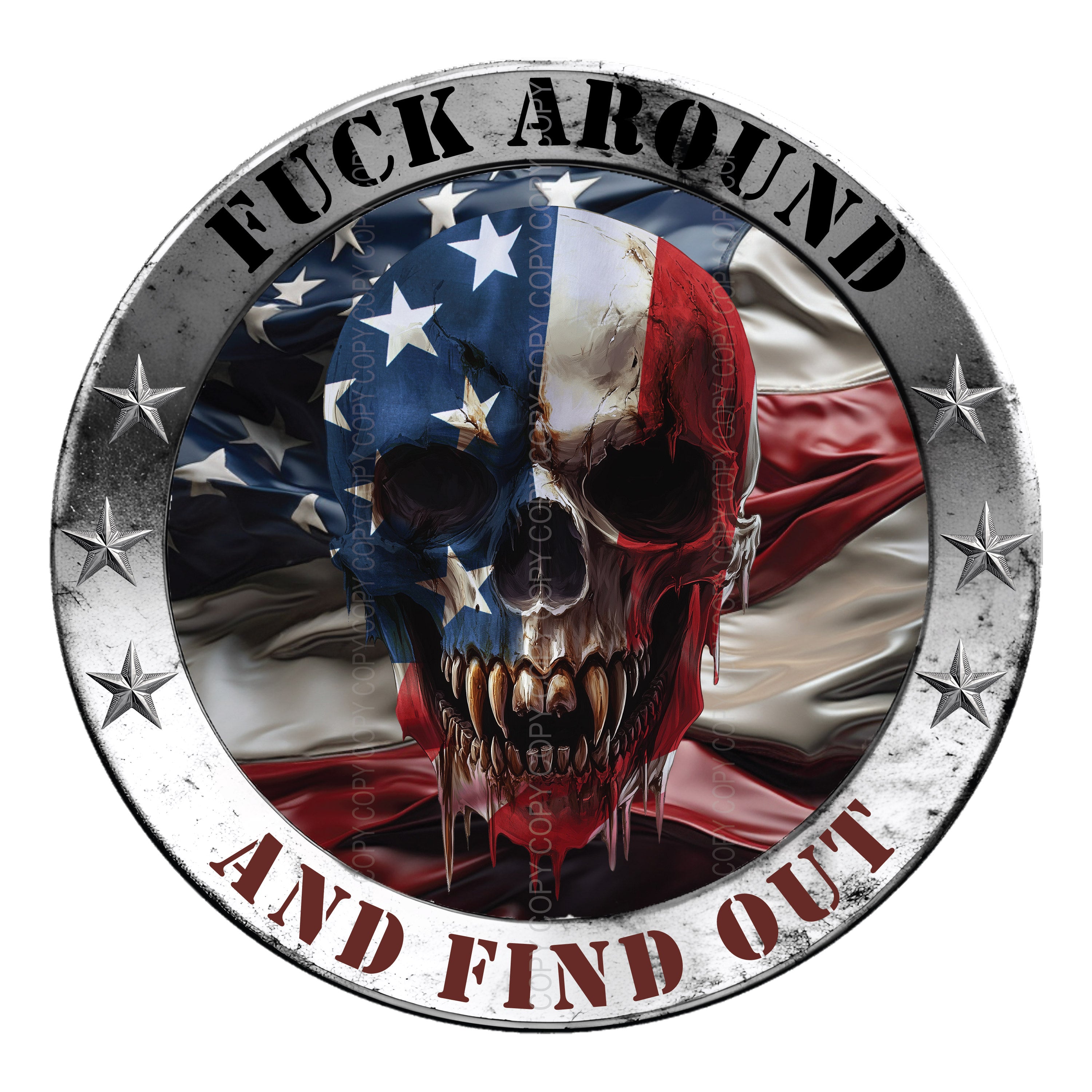 FAFO Skull Stickers - Fuck Around and Find Out Decals / USA Flag