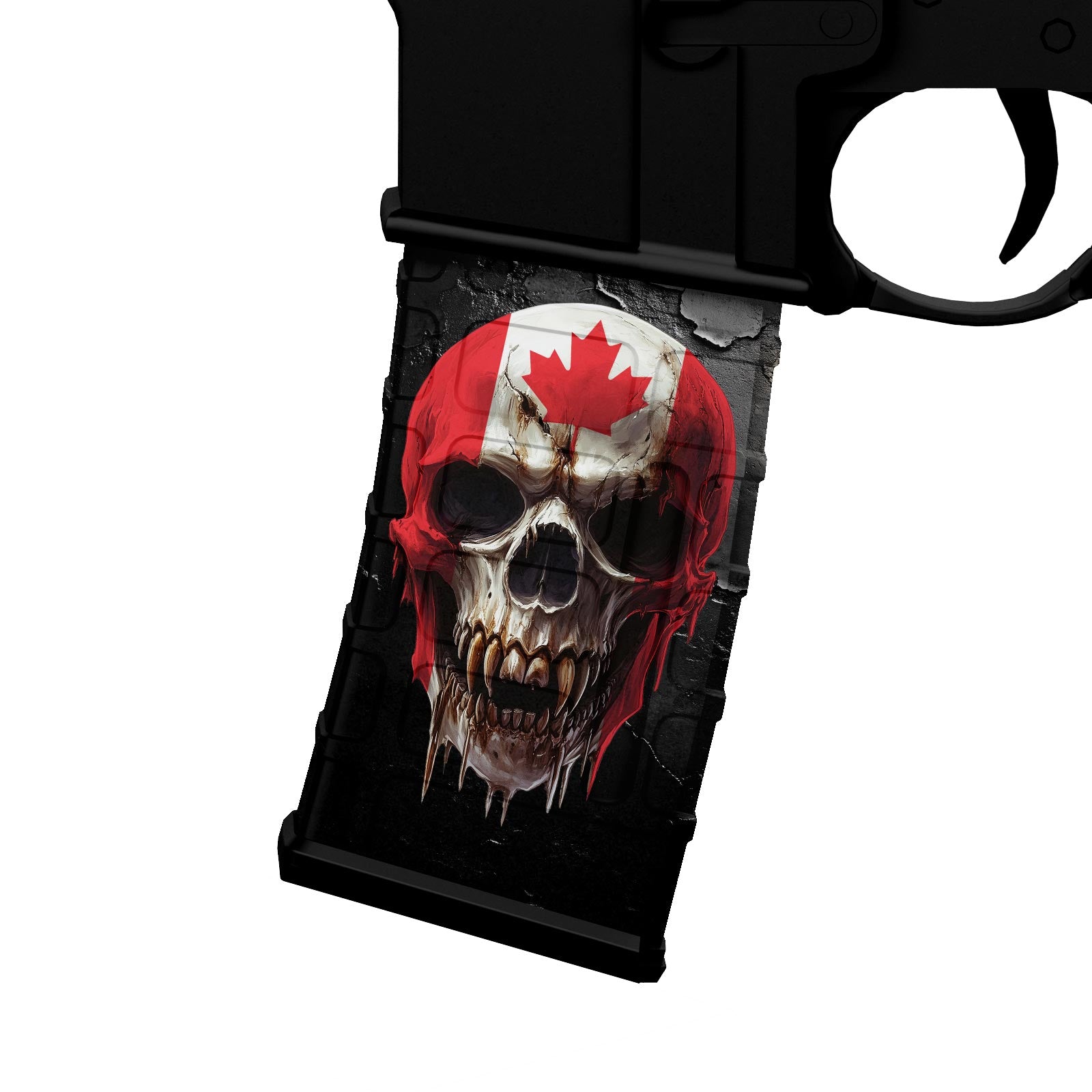 AR-15 M4 M16 Mag Skin - Skull Canada Flag