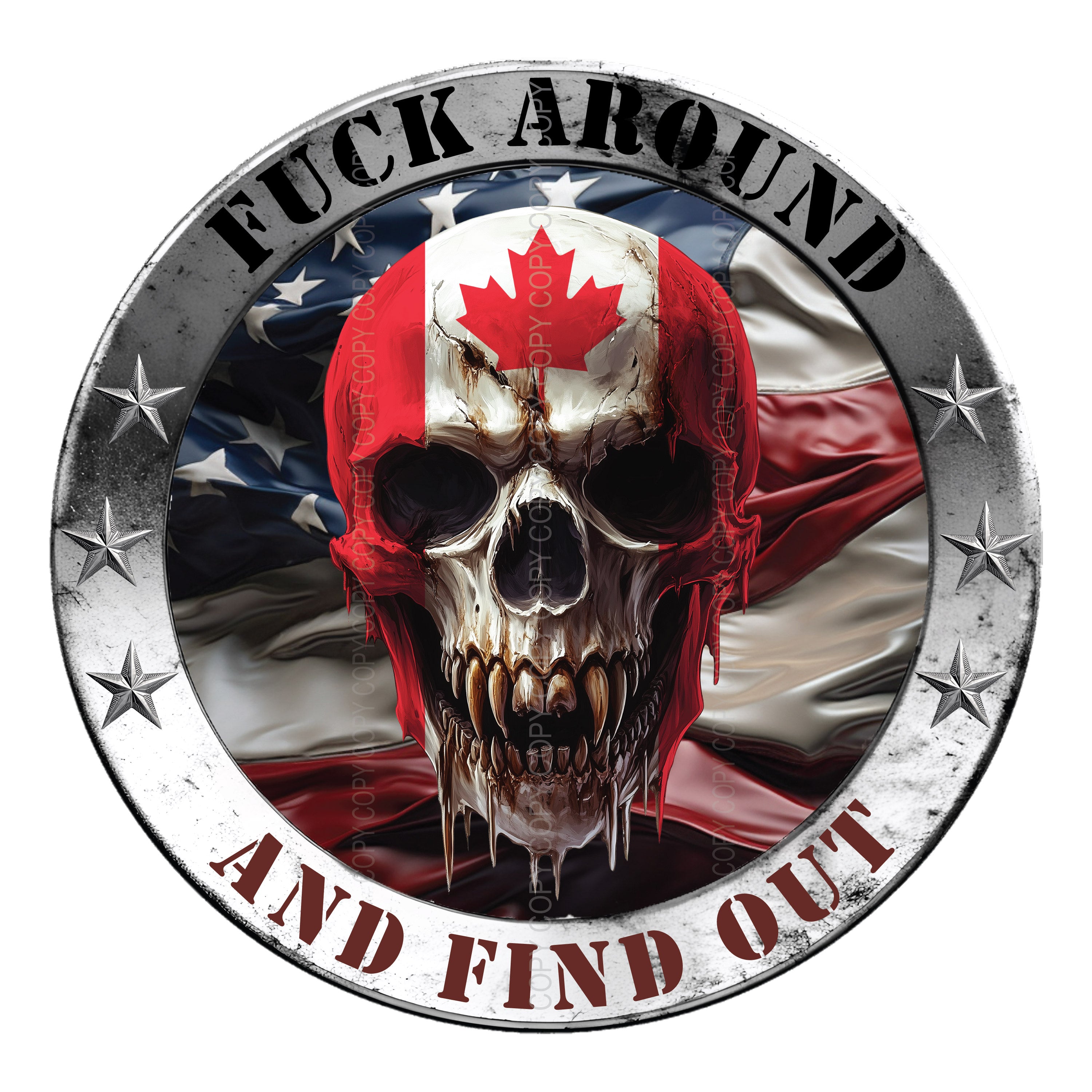 FAFO Skull Stickers - Fuck Around and Find Out Decals / Canada Flag