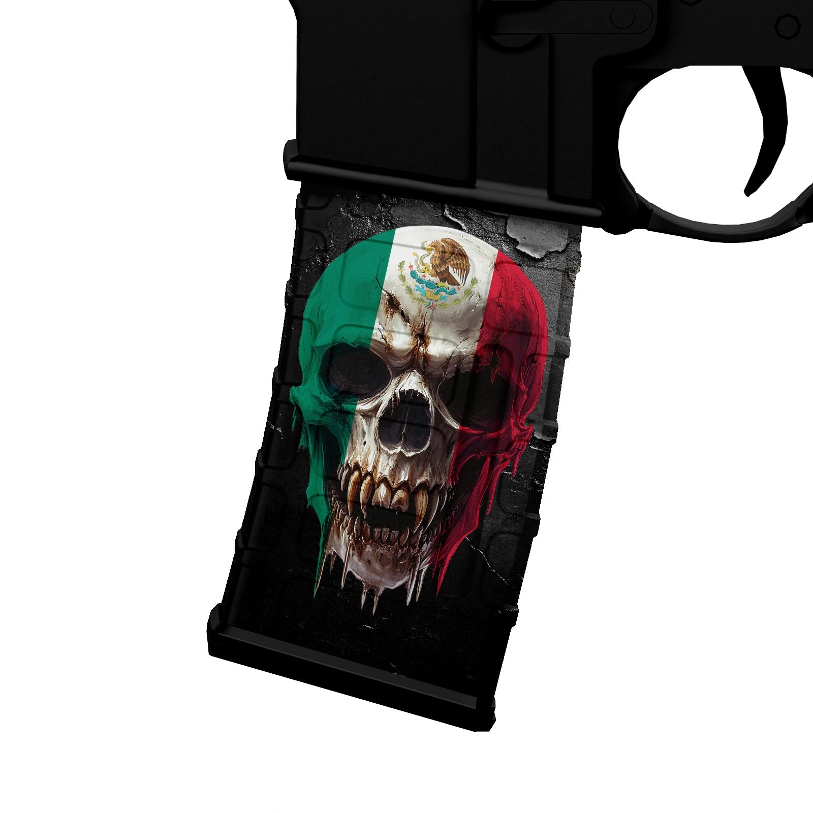 AR-15 M4 M16 Mag Skin - Skull Mexican Flag