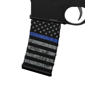 AR-15/M4 Mag Skin - Premium Vinyl Mag Wrap - Blue Line - WrapMyGun Gun Skins & AR-15 M4 Mag Skins