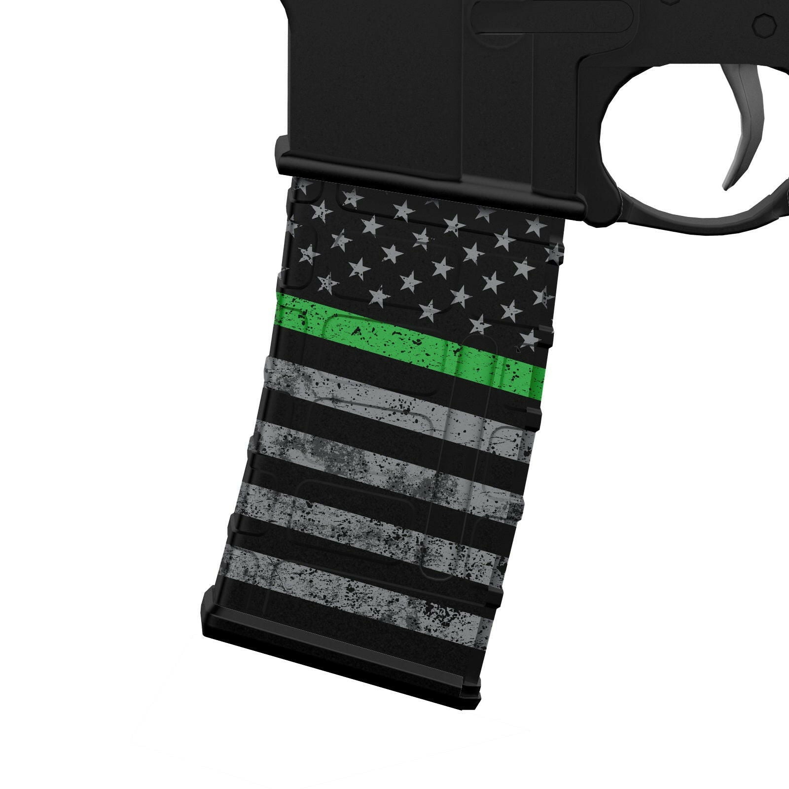 AR-15/M4 Mag Skin - Premium Vinyl Mag Wrap - Green Line - WrapMyGun Gun Skins & AR-15 M4 Mag Skins