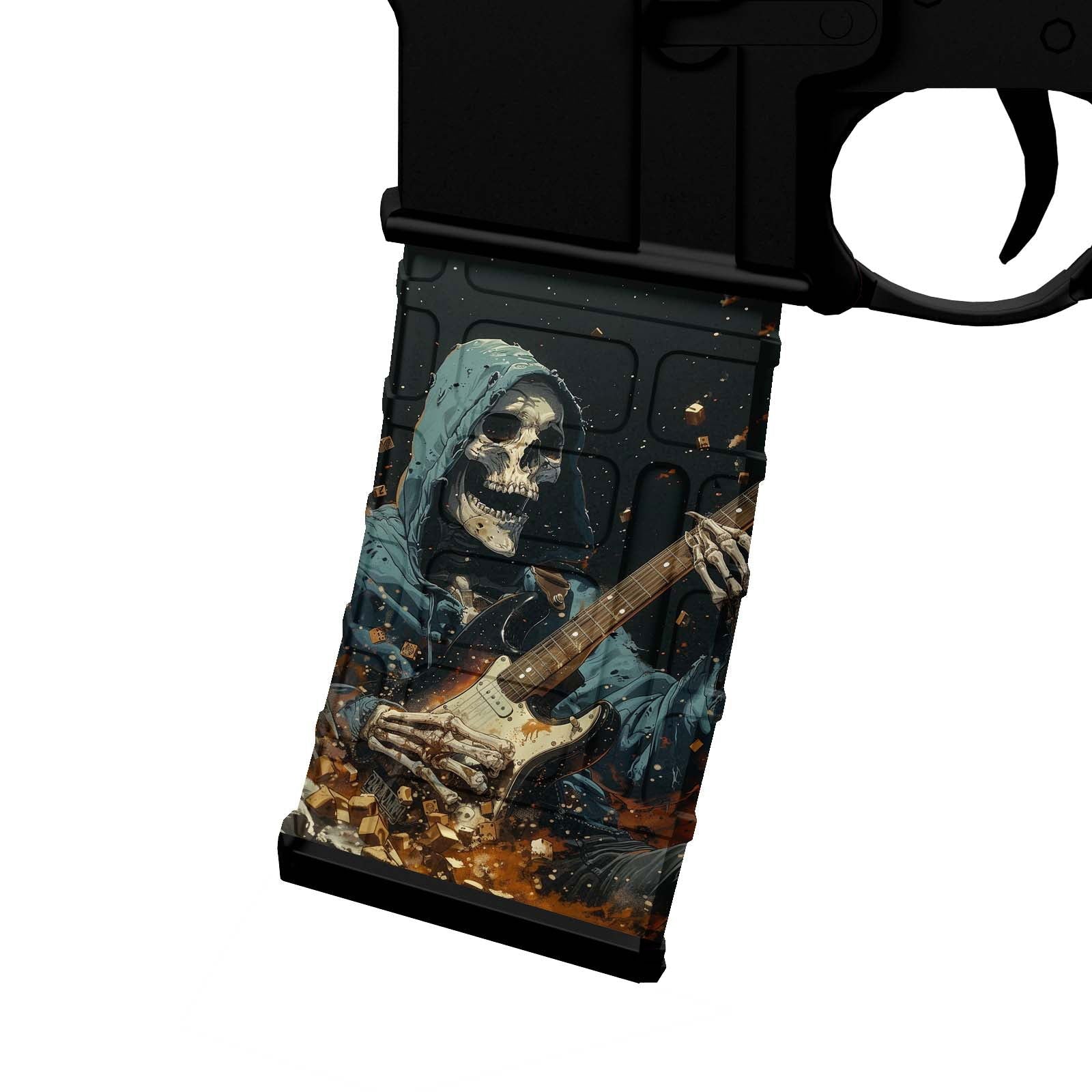 AR-15 M4 M16 Mag Skin - Skeleton with Guitar - WrapMyGun Gun Skins & AR-15 M4 Mag Skins