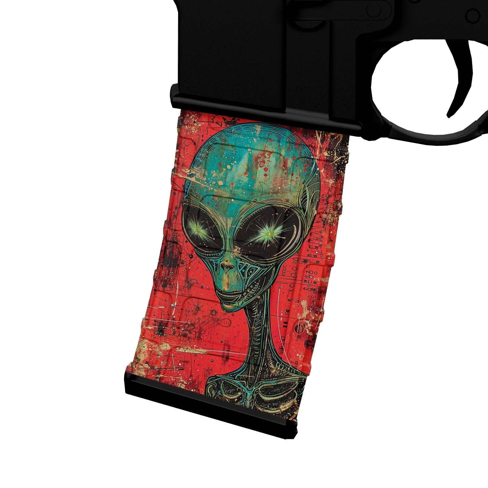 AR-15 M4 Mag Skin - Alien - WrapMyGun Gun Skins & AR-15 M4 Mag Skins