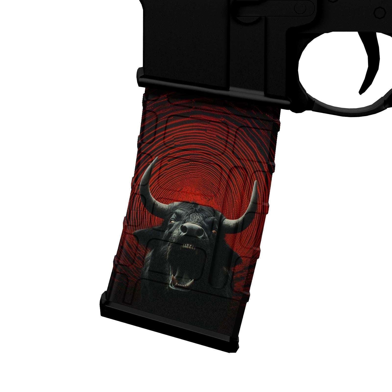 AR-15 M4 Mag Skin - Angry Bull - WrapMyGun Gun Skins & AR-15 M4 Mag Skins