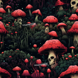 AR-15 M4 Mag Skin - Creepy Mushrooms - WrapMyGun Gun Skins & AR-15 M4 Mag Skins