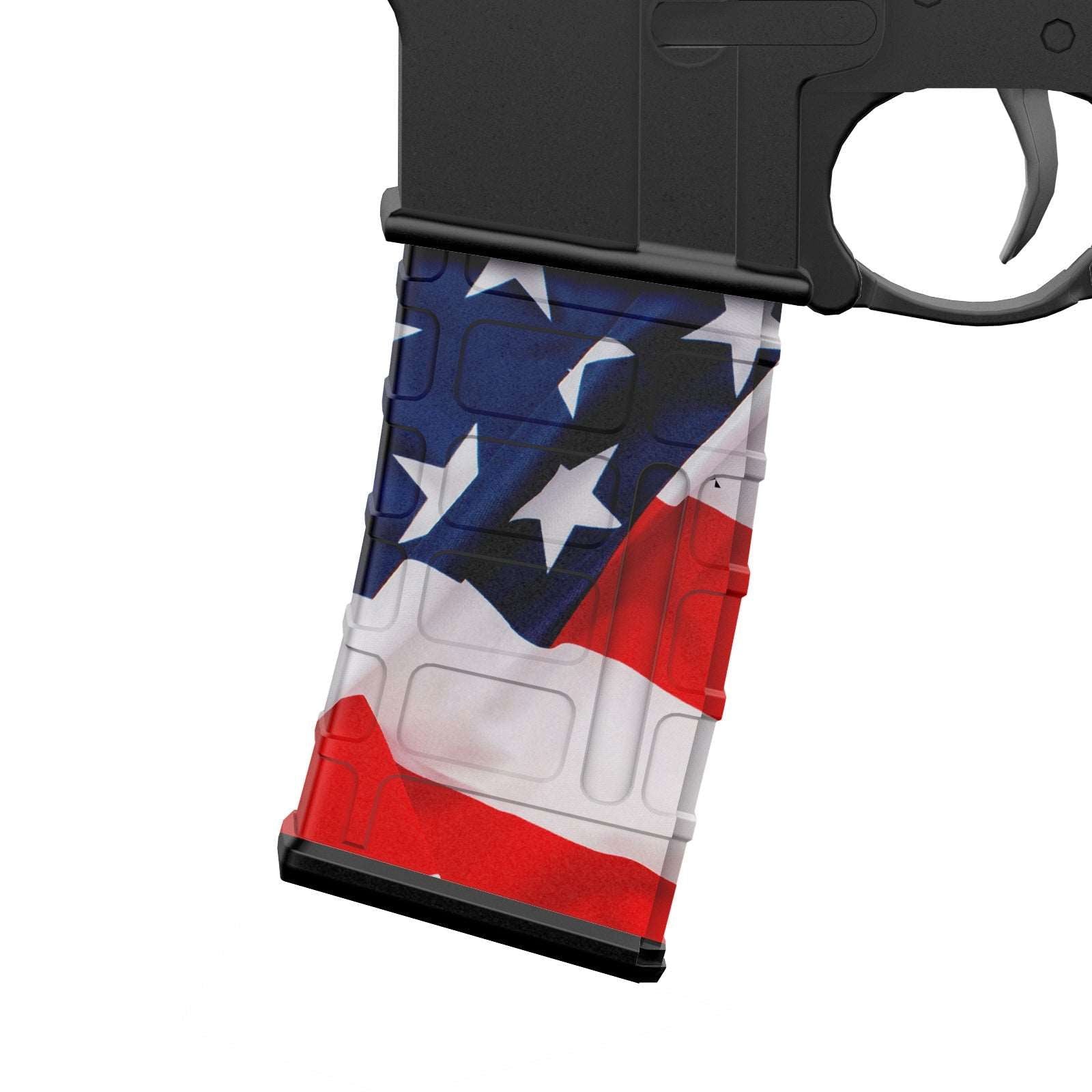 AR-15 Mag Skin - Premium Vinyl Mag Wrap - USA Flag - WrapMyGun Gun Skins & AR-15 M4 Mag Skins