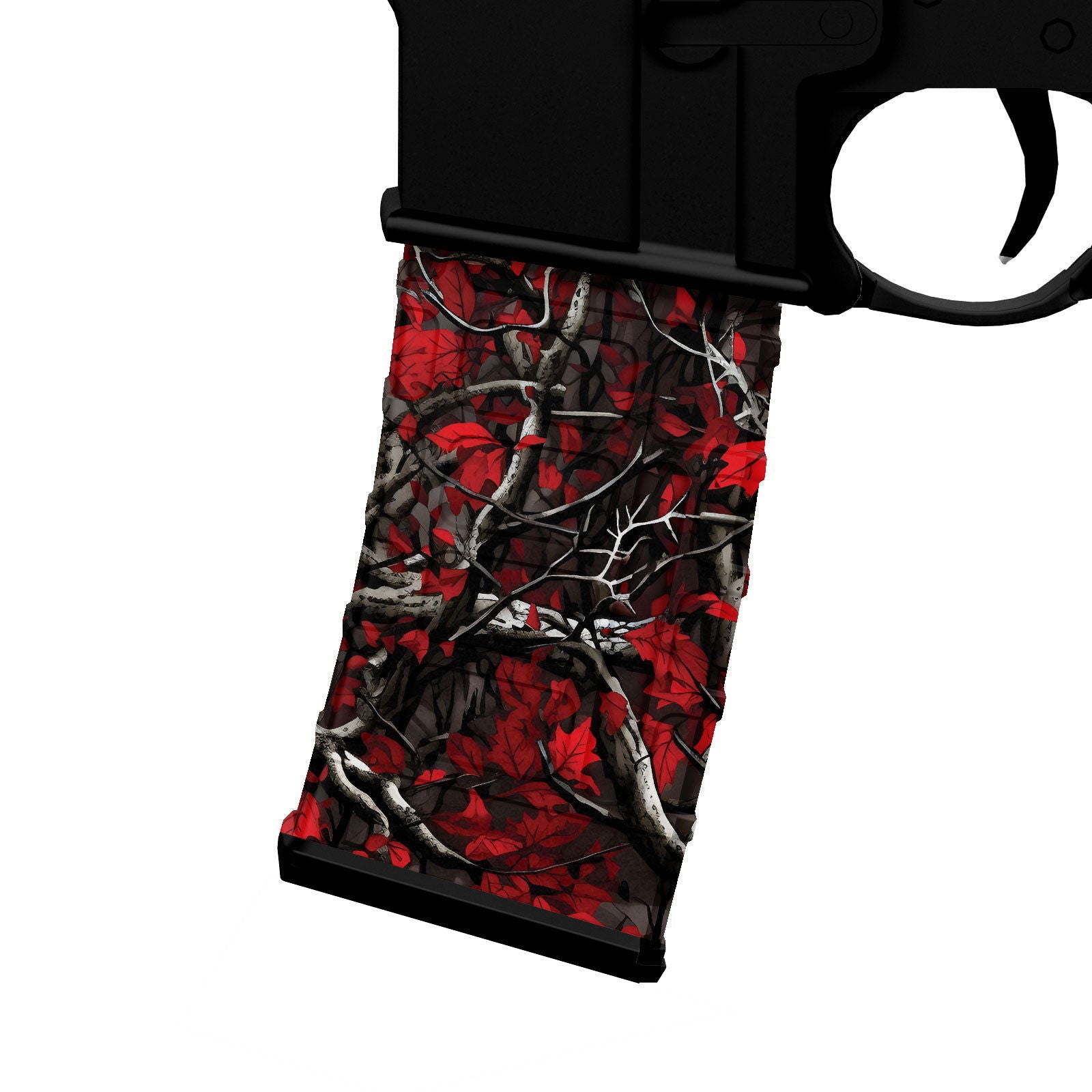 AR-15 Mag Skin - Premium Vinyl Mag Wrap Camo Red Forest - WrapMyGun Gun Skins & AR-15 M4 Mag Skins