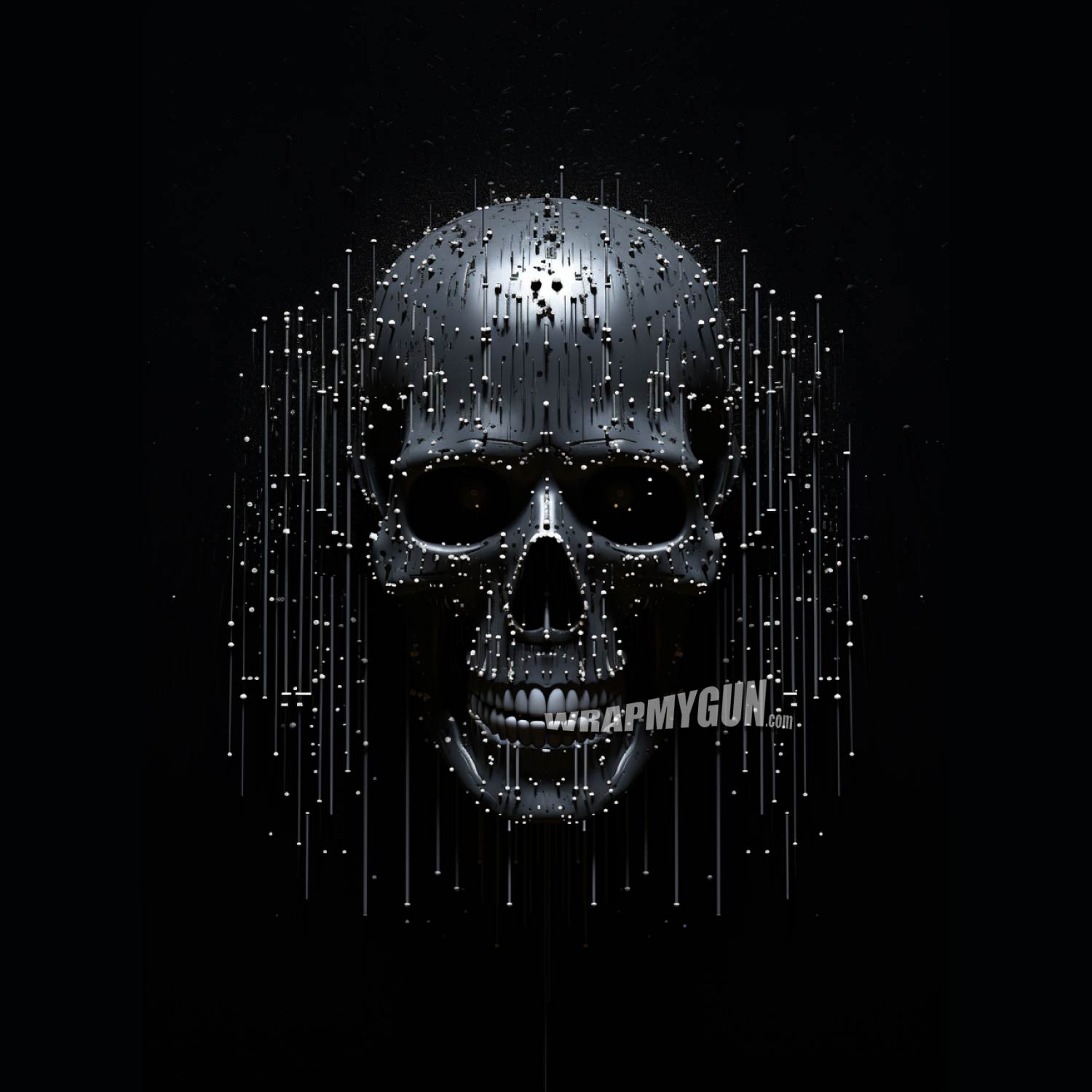 AR-15 Mag Skin - Silver Skull - WrapMyGun Gun Skins & AR-15 M4 Mag Skins