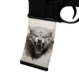 AR-15 Mag Skin - White Wolf - WrapMyGun Gun Skins & AR-15 M4 Mag Skins