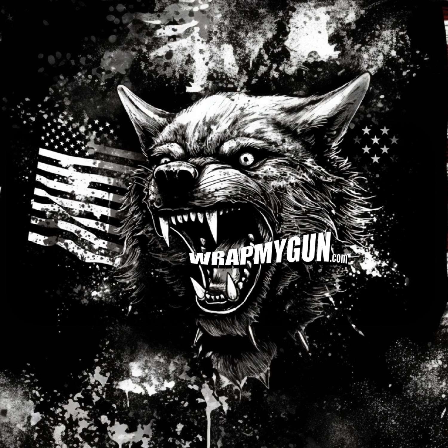 AR-15 Mag Skin - Wolf Grunge - WrapMyGun Gun Skins & AR-15 M4 Mag Skins