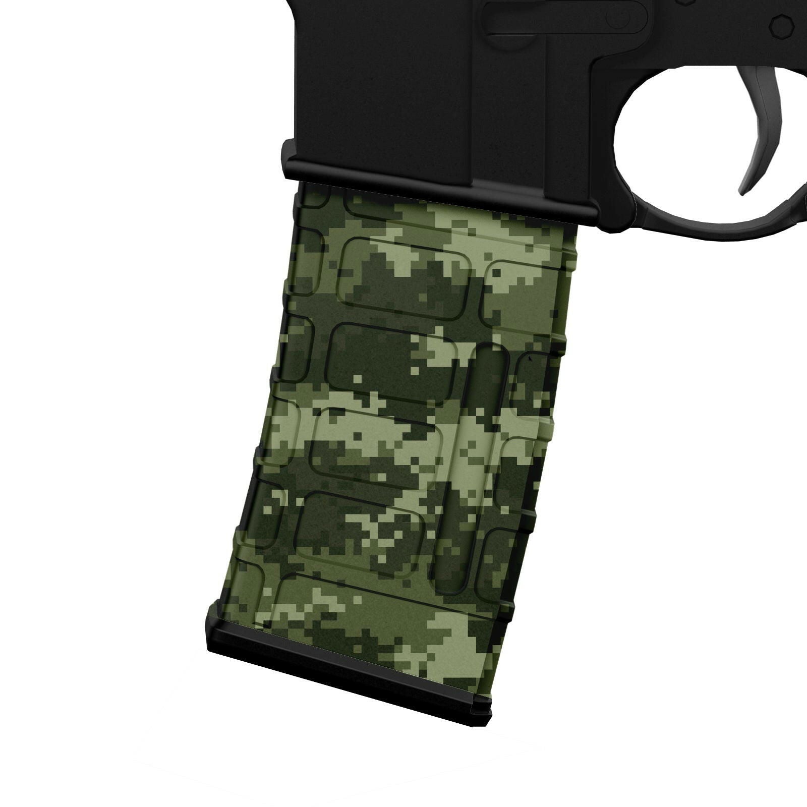 AR-15 Mag Skin Pixel Camo Green - WrapMyGun Gun Skins & AR-15 M4 Mag Skins