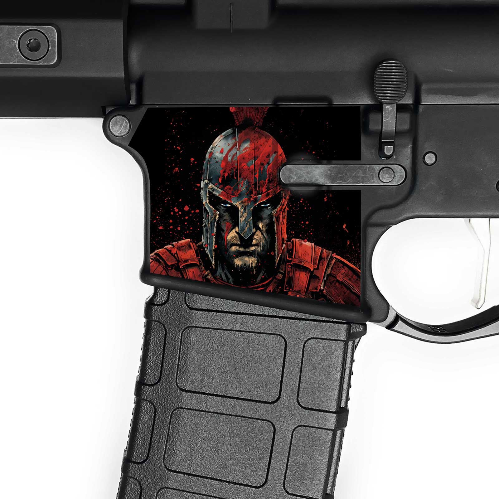 AR-15 Magwell Skin - Spartan - WrapMyGun Gun Skins & AR-15 M4 Mag Skins