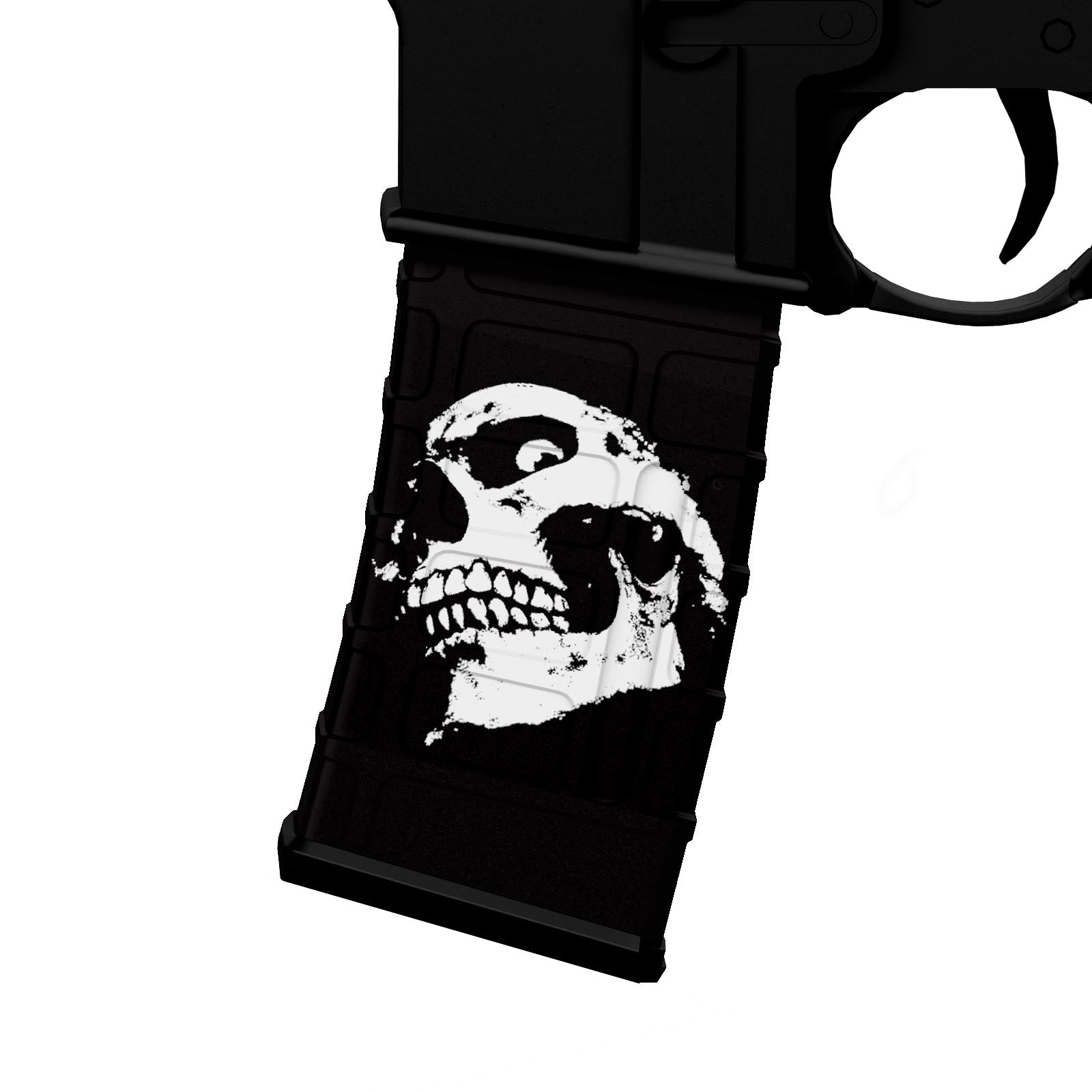 AR-15 Mag Skin - Skull White - WrapMyGun Gun Skins & AR-15 M4 Mag Skins