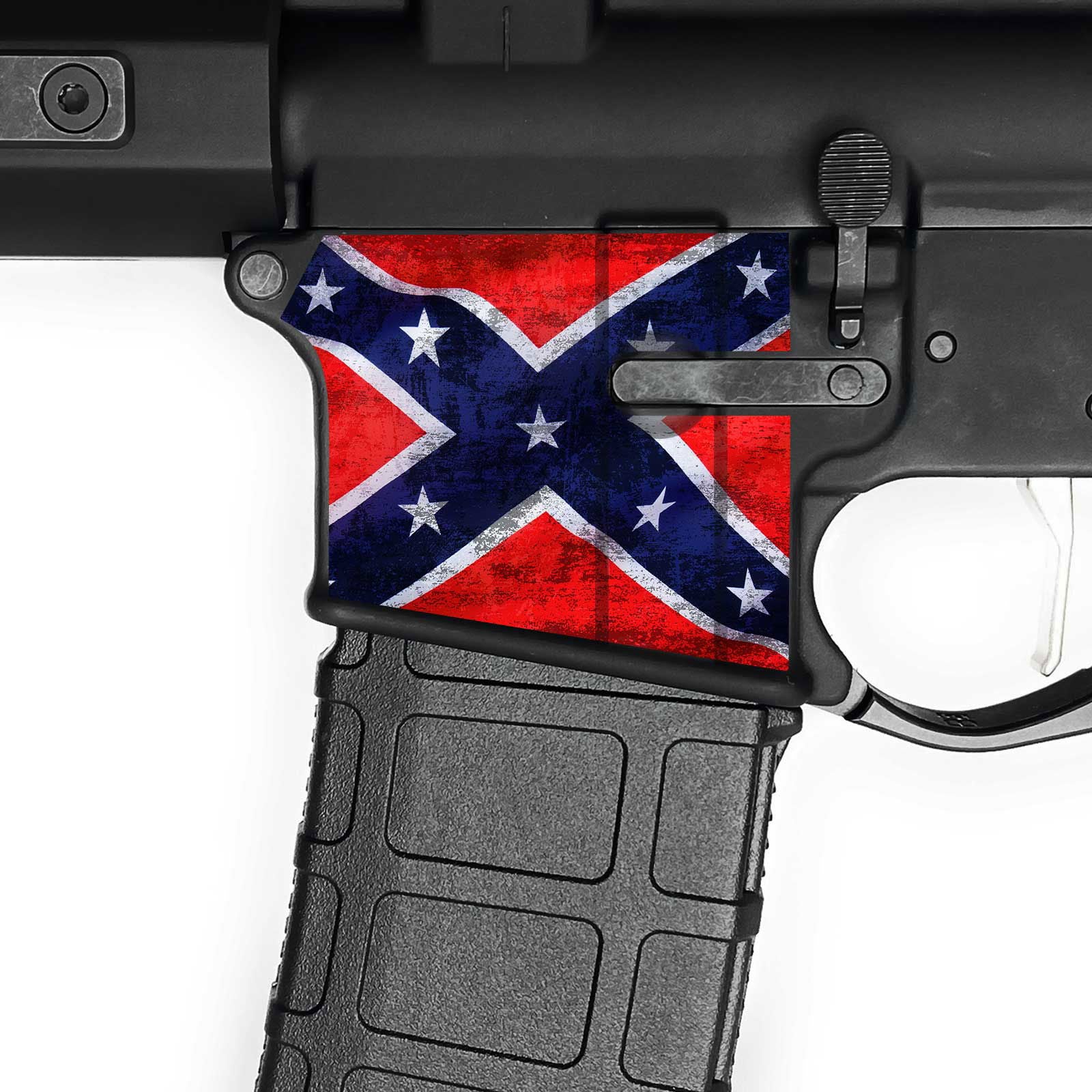 AR15 Magwell Skin - Confederate flag - WrapMyGun Gun Skins & AR-15 M4 Mag Skins