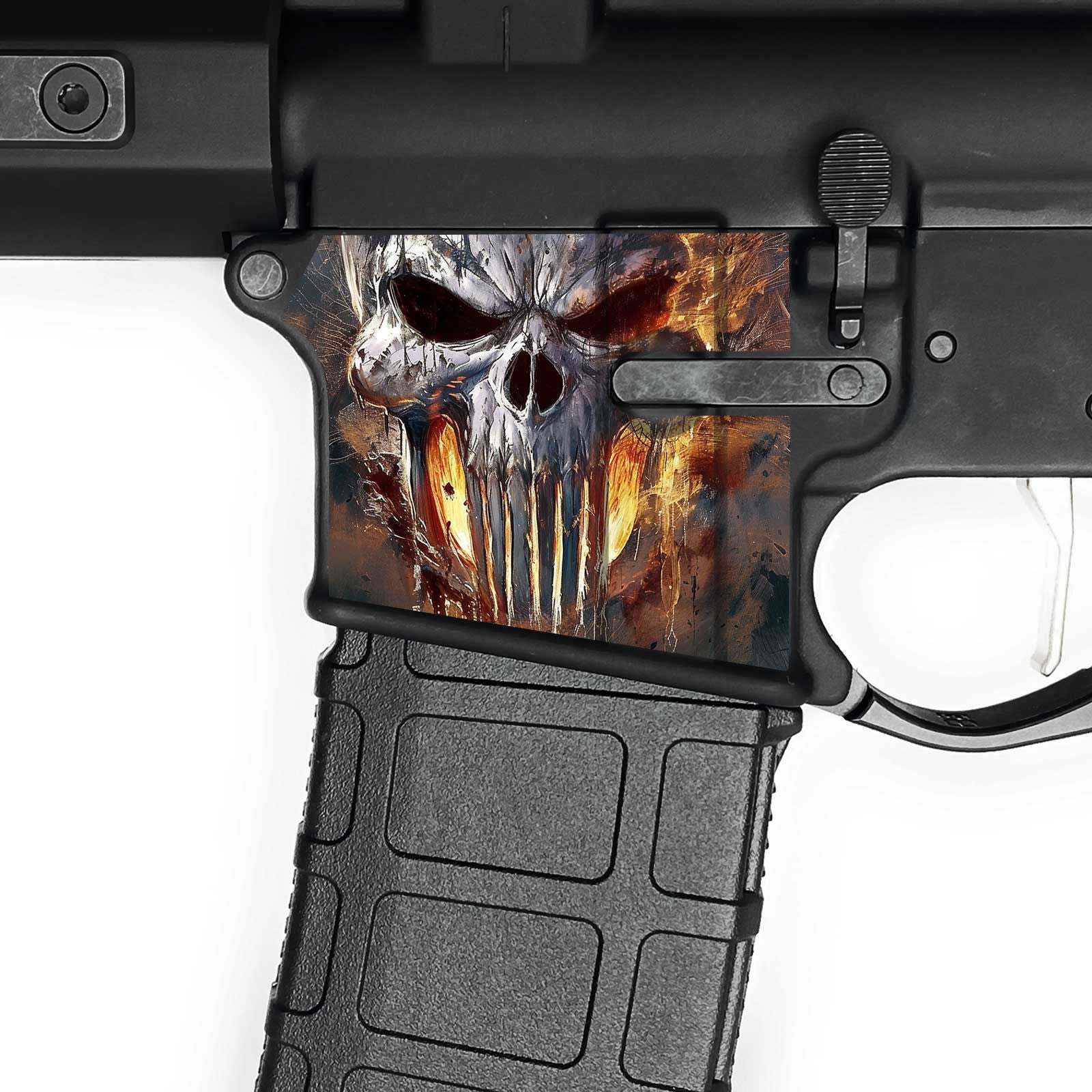 AR15 Magwell Skin - Skull - WrapMyGun Gun Skins & AR-15 M4 Mag Skins