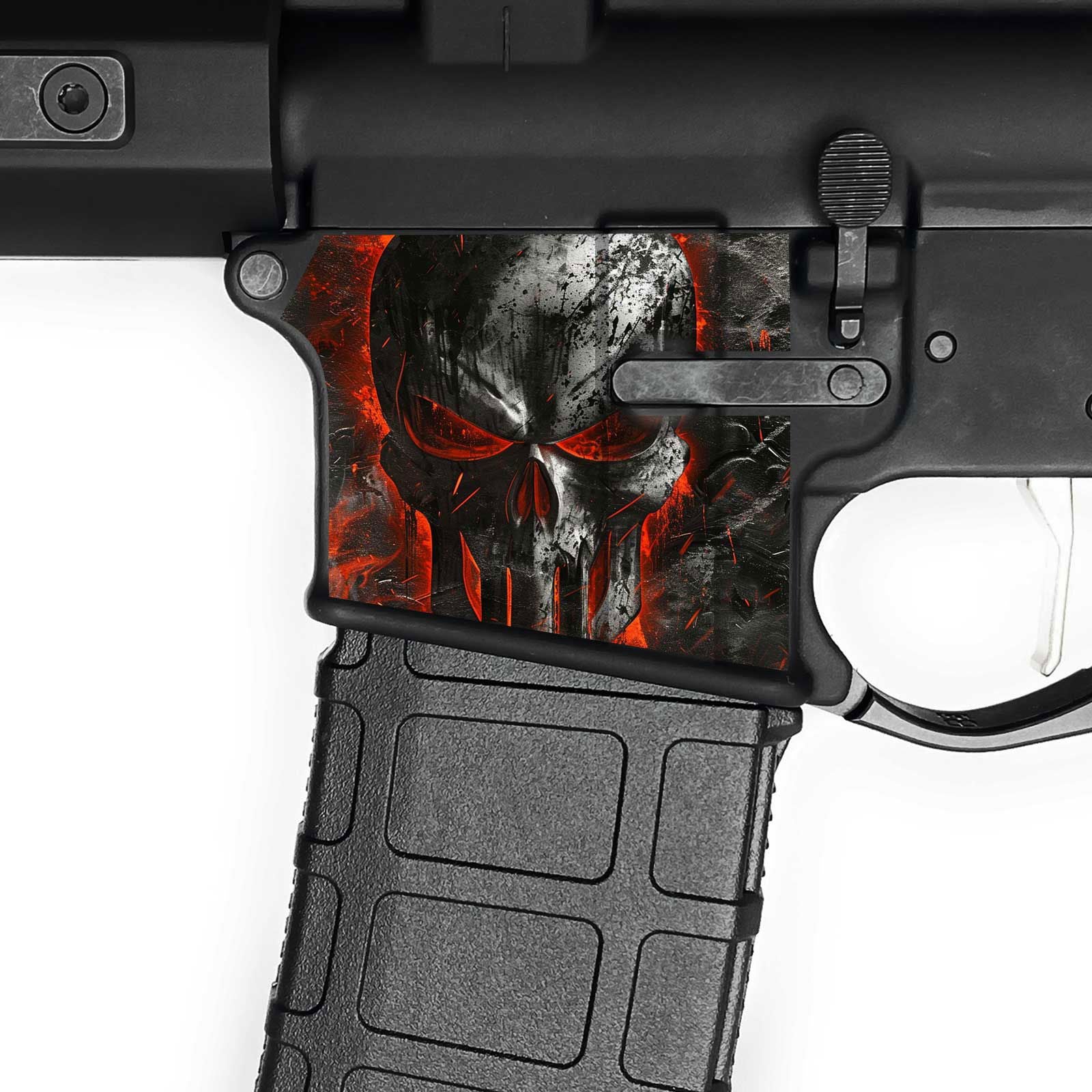 AR15 Magwell Skin - Skull - WrapMyGun Gun Skins & AR-15 M4 Mag Skins