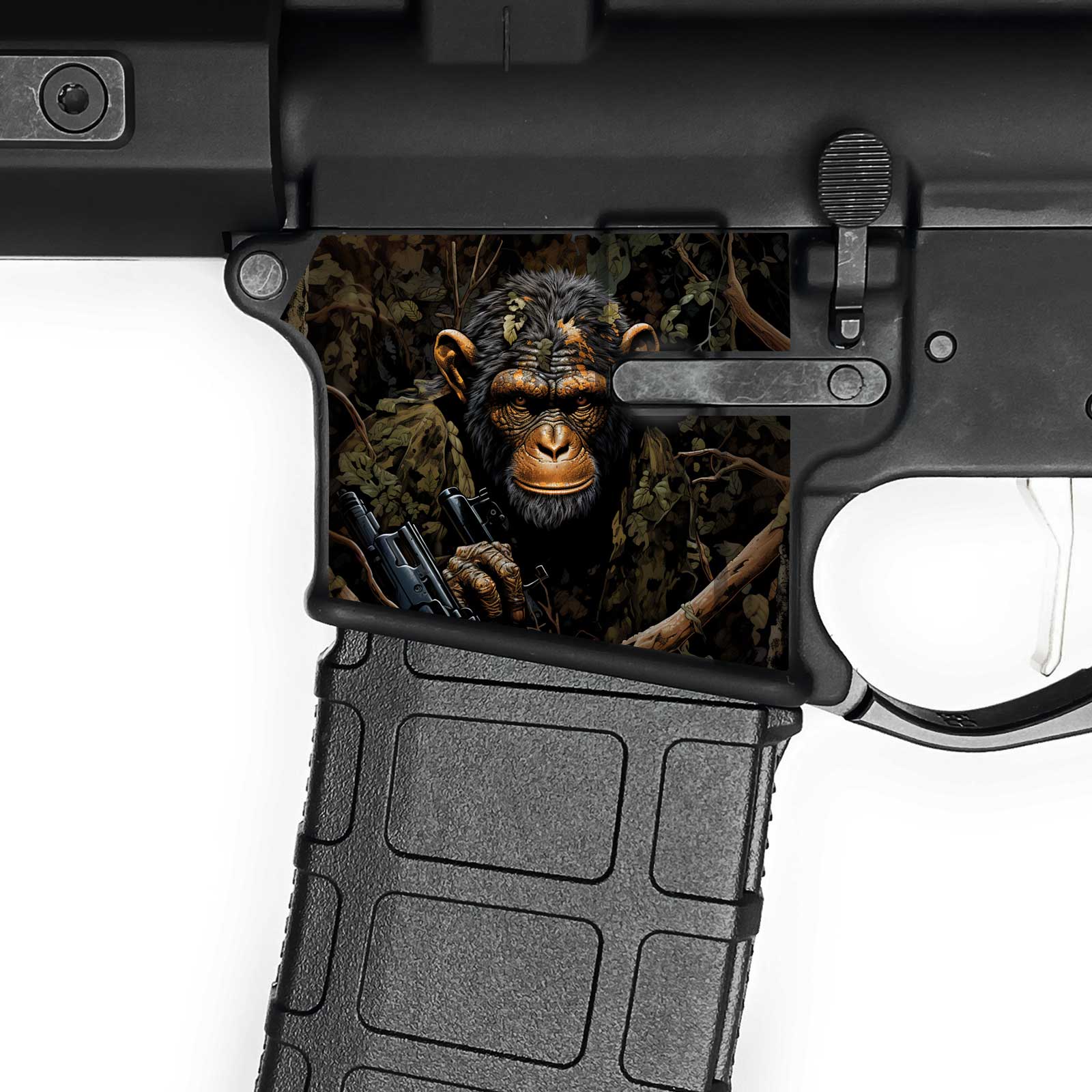 AR15 Magwell Skin - Monkey Camouflage