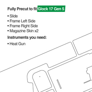 Gun Skin Premium Vinyl Pistol Wrap - Gray Snake - WrapMyGun Gun Skins & AR-15 M4 Mag Skins