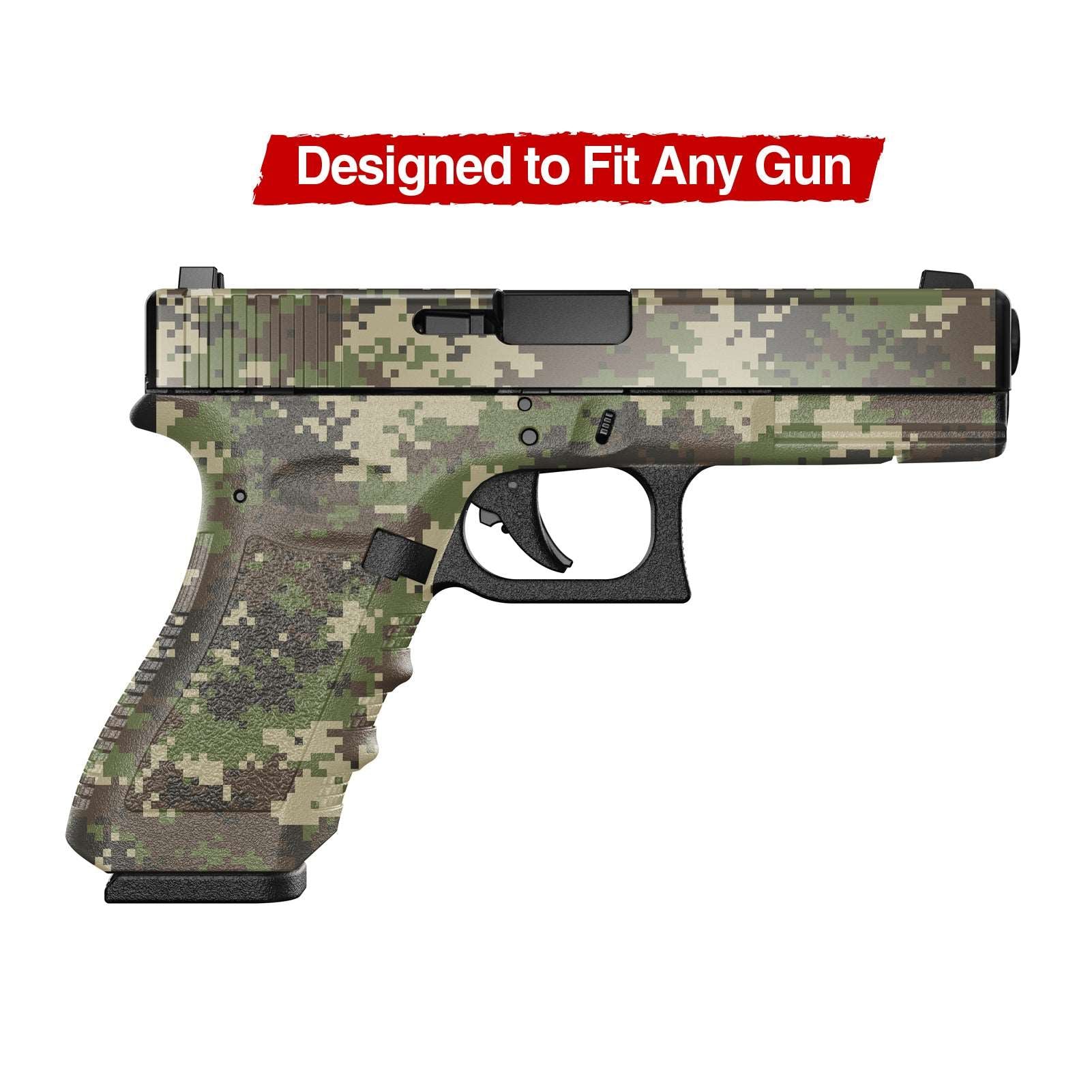 Universal Gun Skin - Premium Vinyl Pistol Sheet - Pixel Camo