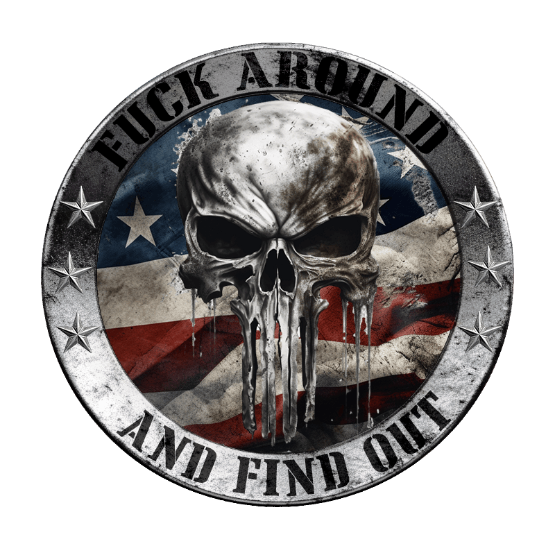 FAFO Skull Decal - Fuck Around and Find Out Color Decal - WrapMyGun Gun Skins & AR-15 M4 Mag Skins