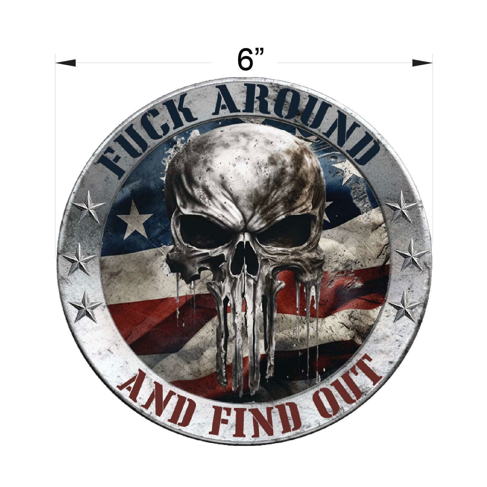 FAFO Skull Decal - Fuck Around and Find Out Color Decal - WrapMyGun Gun Skins & AR-15 M4 Mag Skins