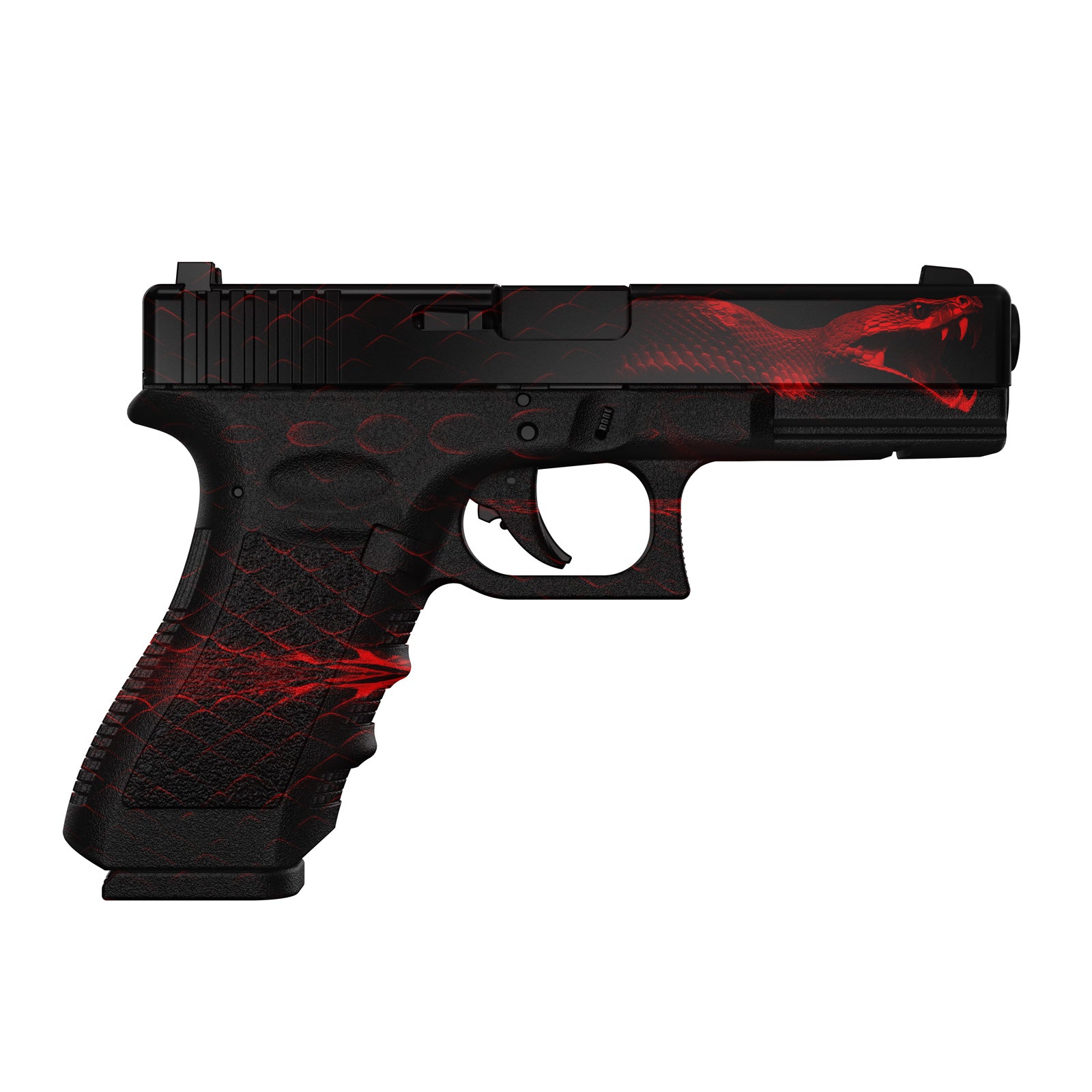 Gun Skin Premium Vinyl Pistol Wrap - Red Snake - WrapMyGun Gun Skins & AR-15 M4 Mag Skins