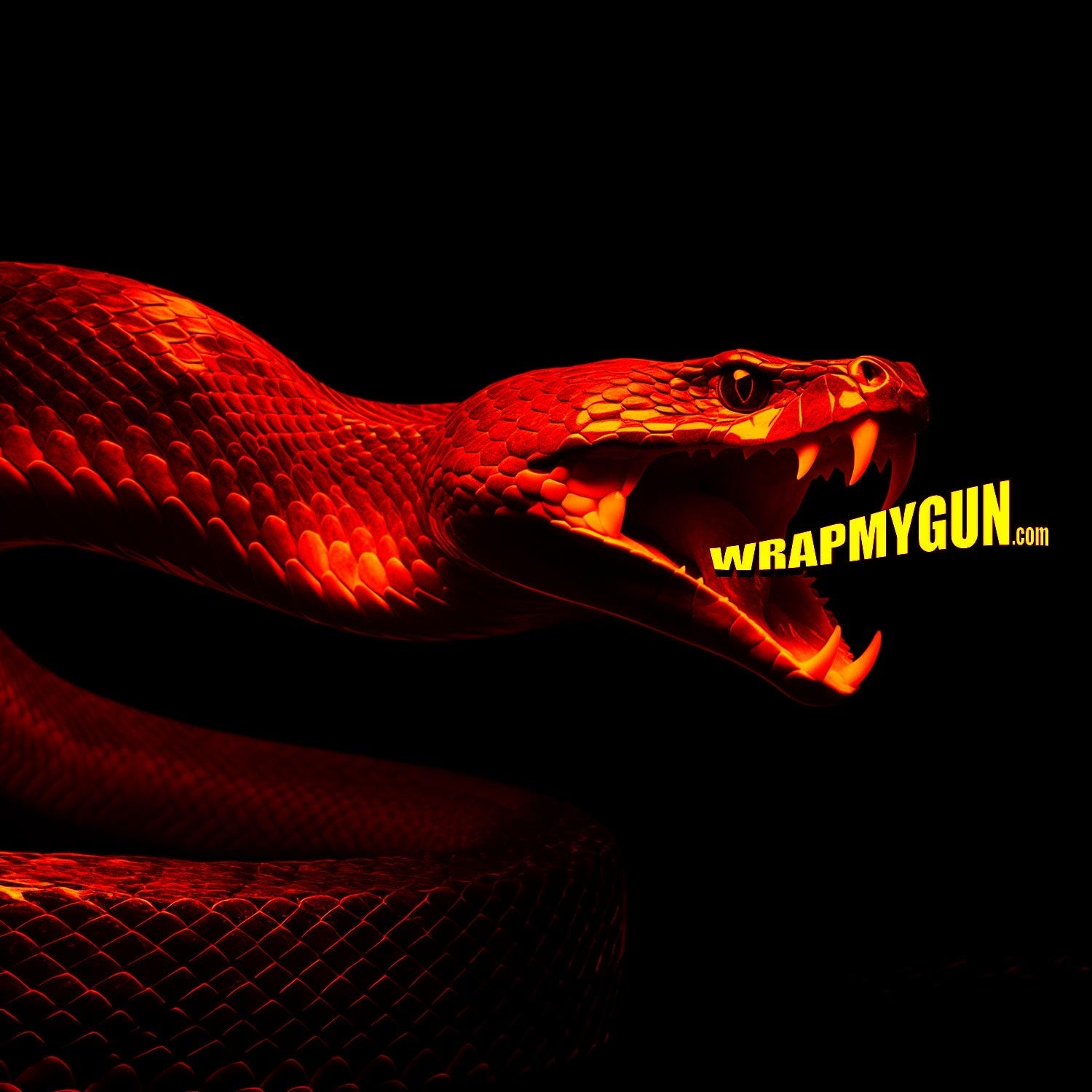 Gun Skin Premium Vinyl Pistol Wrap - Burning Red Snake - WrapMyGun Gun Skins & AR-15 M4 Mag Skins