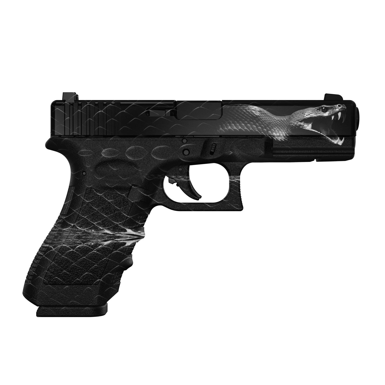 Gun Skin Premium Vinyl Pistol Wrap - Gray Snake - WrapMyGun Gun Skins & AR-15 M4 Mag Skins