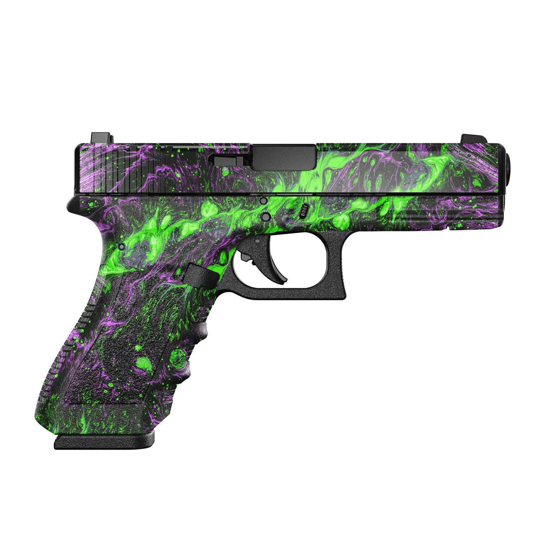 Wrapped Gun Toxic Green Splatter Gun Skin | Premium Vinyl Pistol Wrap