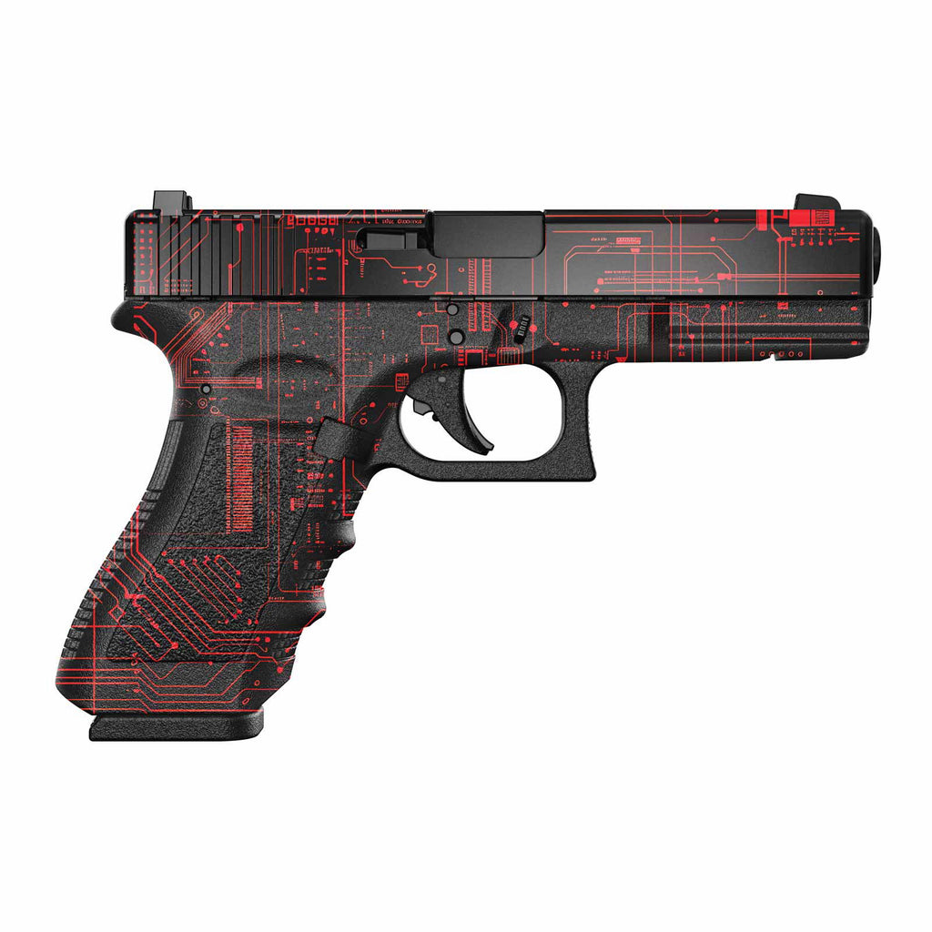 Circuit Red Gun Skin | Premium Vinyl Pistol Wrap, USA