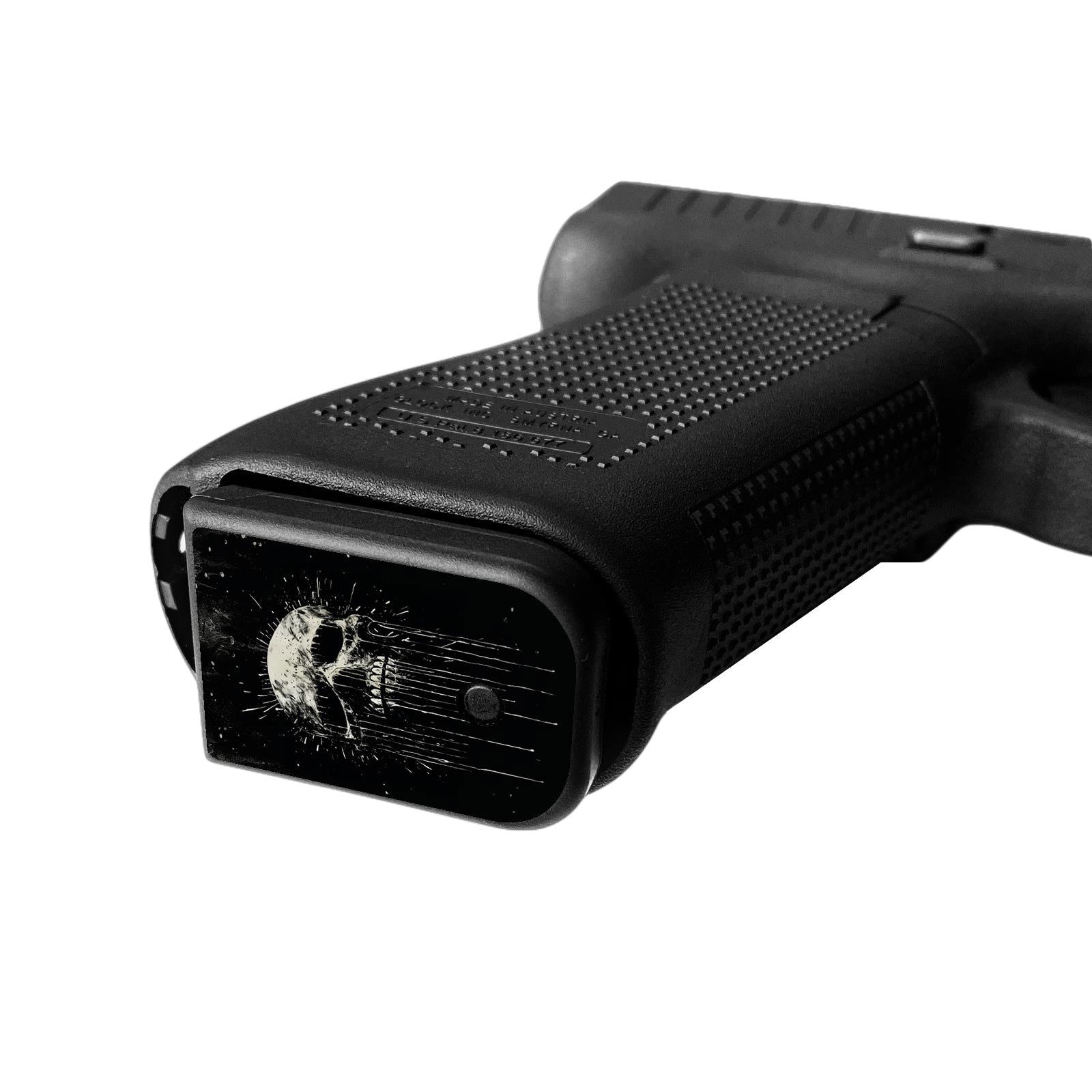 Pistol Mag Base Plates - Skull - WrapMyGun Gun Skins & AR-15 M4 Mag Skins