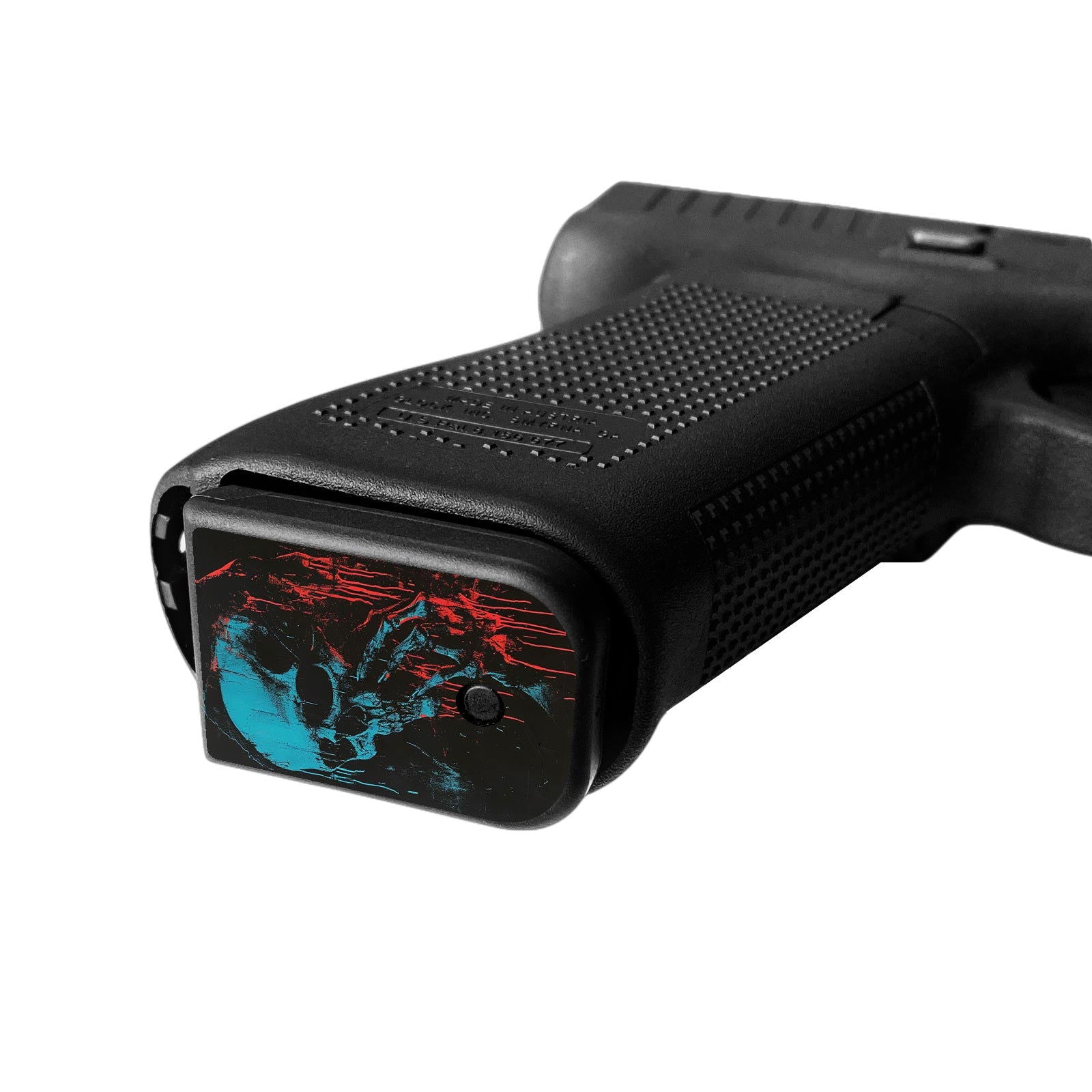 Pistol Mag Base Plates Vinyl Decals - Skull - WrapMyGun Gun Skins & AR-15 M4 Mag Skins