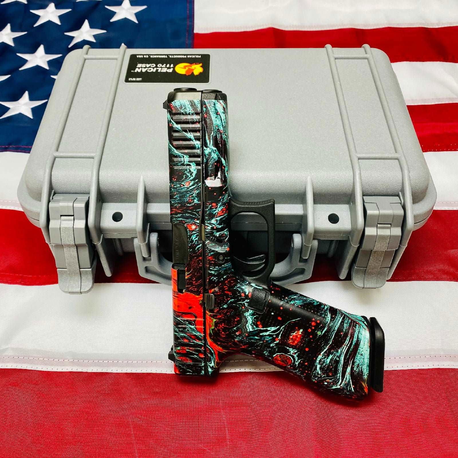 Universal Gun Skin - Premium Vinyl Pistol Sheet - Lava - WrapMyGun Gun Skins & AR-15 M4 Mag Skins