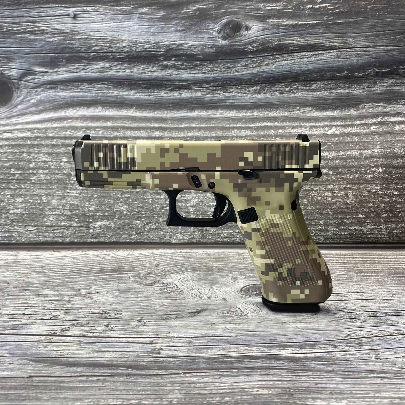 Universal Gun Skin - Premium Vinyl Pistol Sheet - Pixel Camo - WrapMyGun Gun Skins & AR-15 M4 Mag Skins