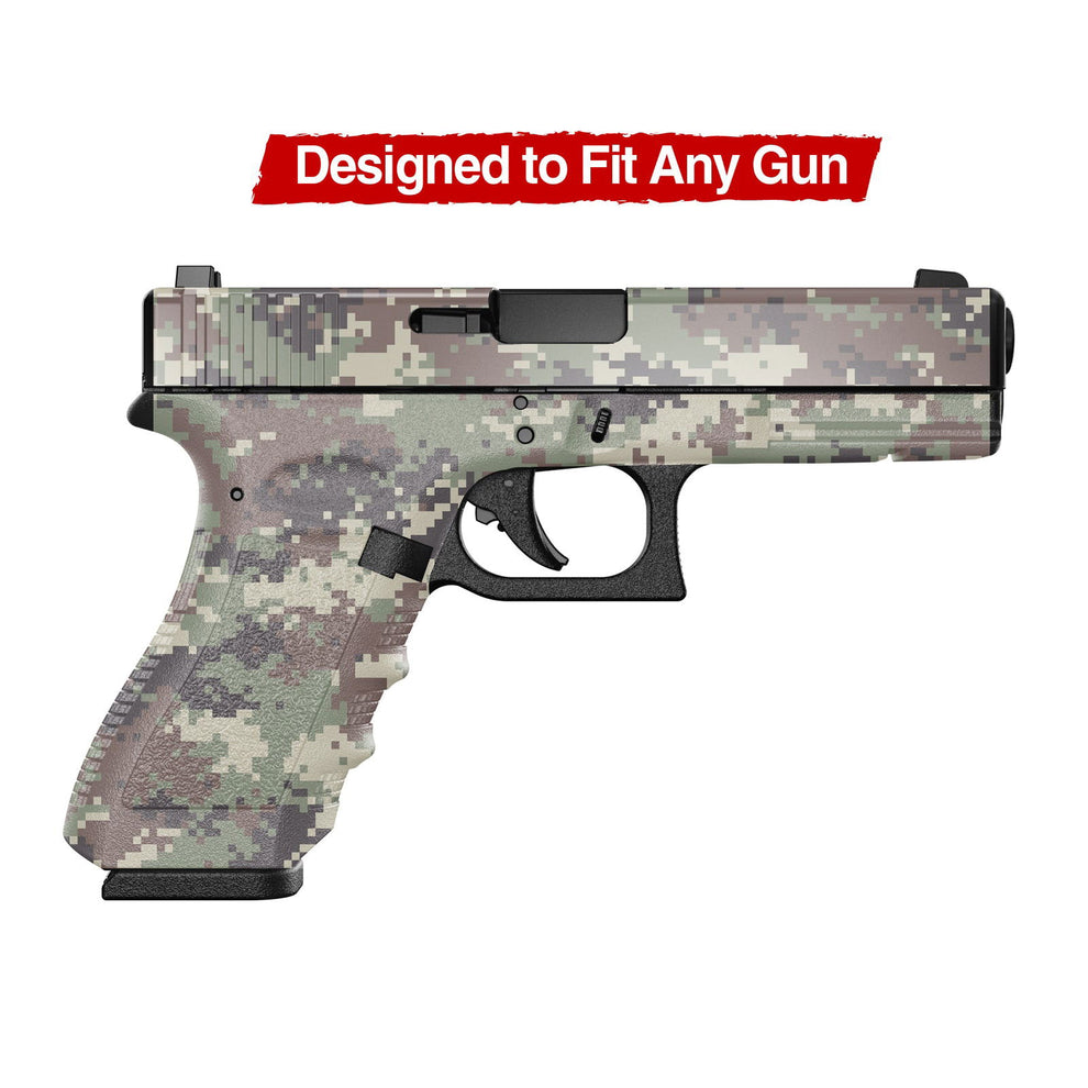 Digital Camo Autumn Gun Skin | Premium Vinyl Pistol Wrap
