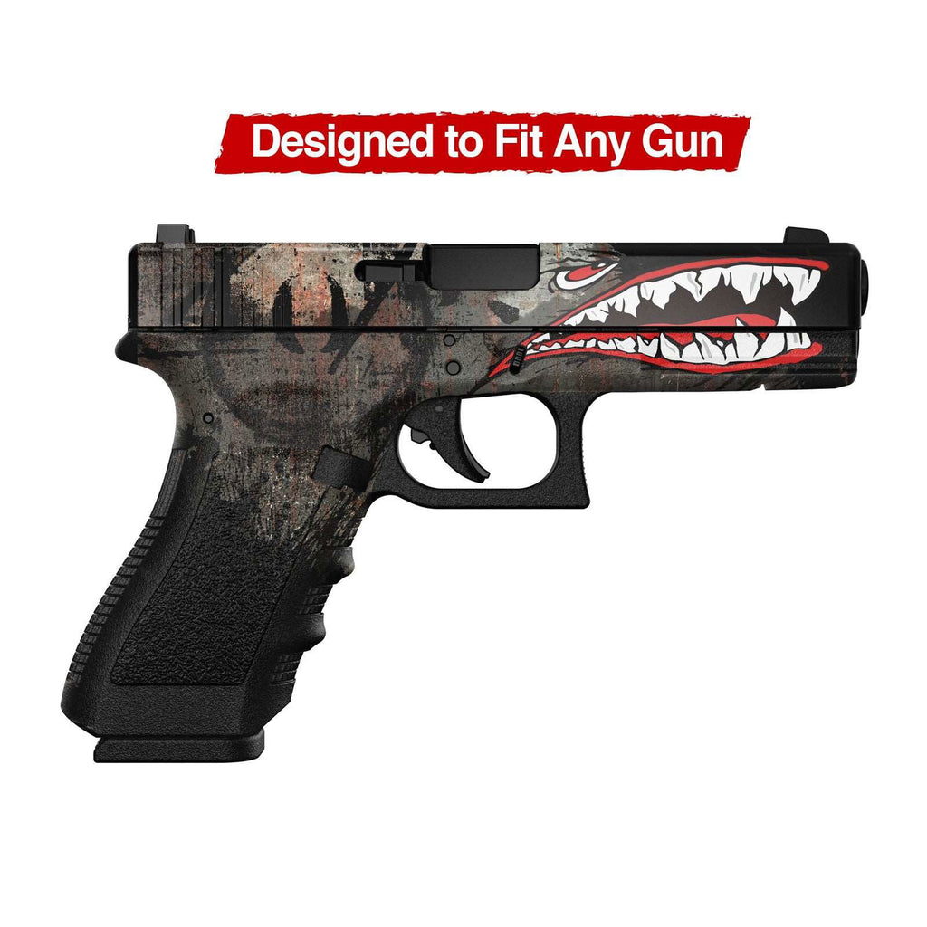 Universal Gun Skin - Premium Vinyl Pistol Sheet - Shark Dark